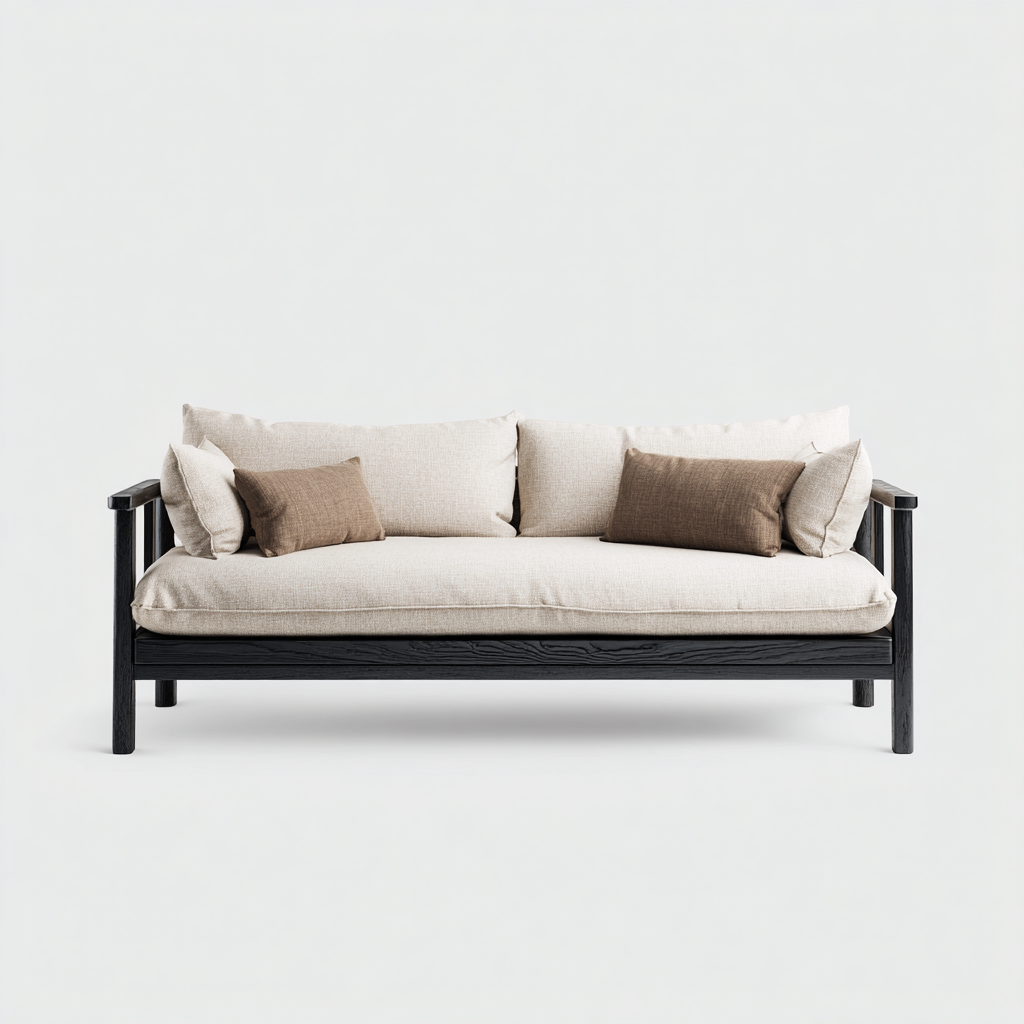 Sofá cama madera 210x98x85 cm negro apto para dormitorio estilo moderno-Monoiohome