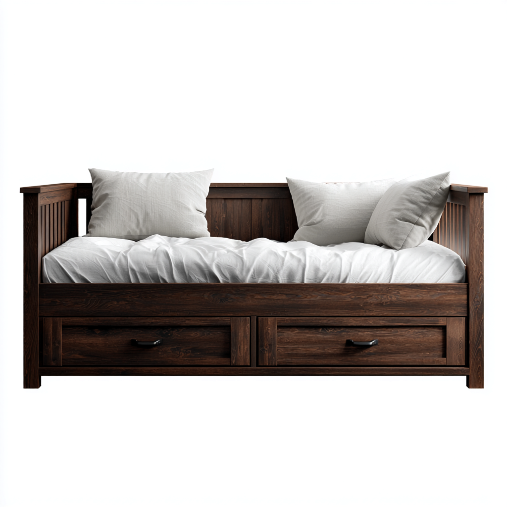 Sofá cama madera 209x98x87 cm marrón apto para dormitorio estilo clásico-Monoiohome