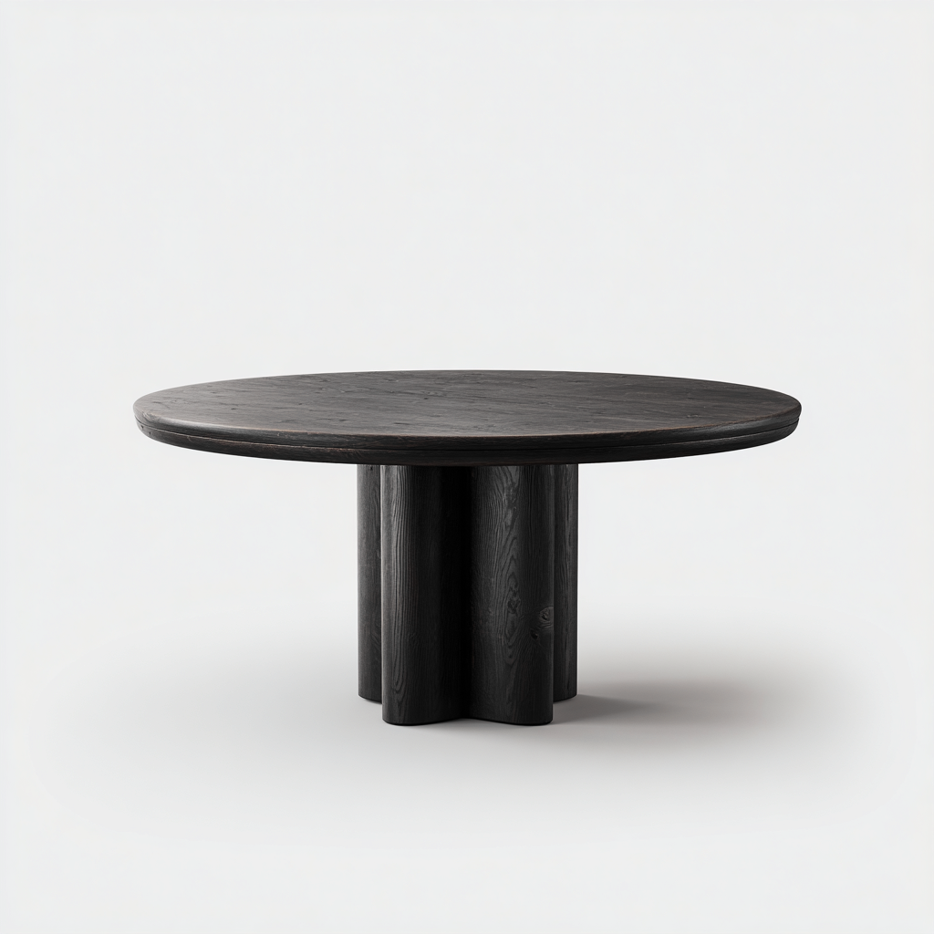 Mesa de comedor madera 165x165x82 cm negro para comedor diseño moderno-Monoiohome