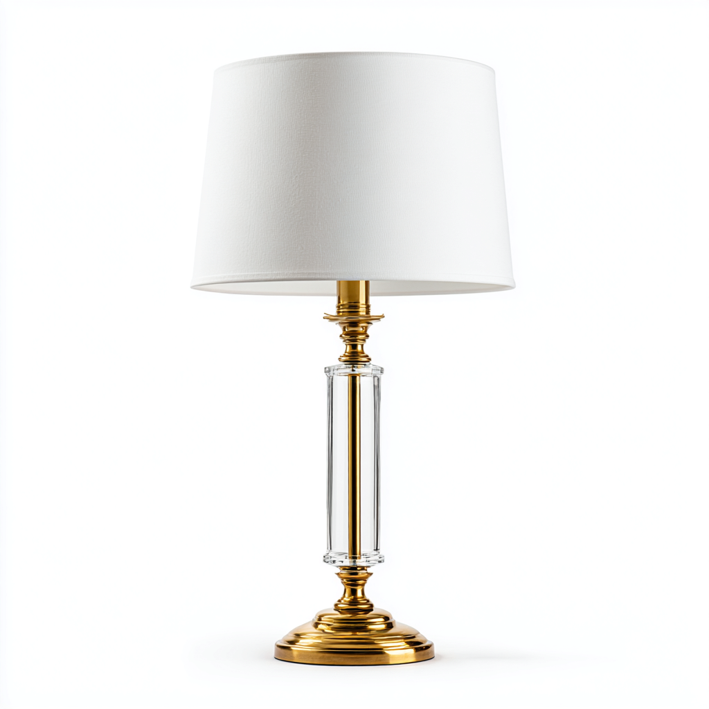 Lámpara de mesa - metal y vidrio dorado y blanco 30x30x55 cm - diseño clásico para interiores-Monoiohome