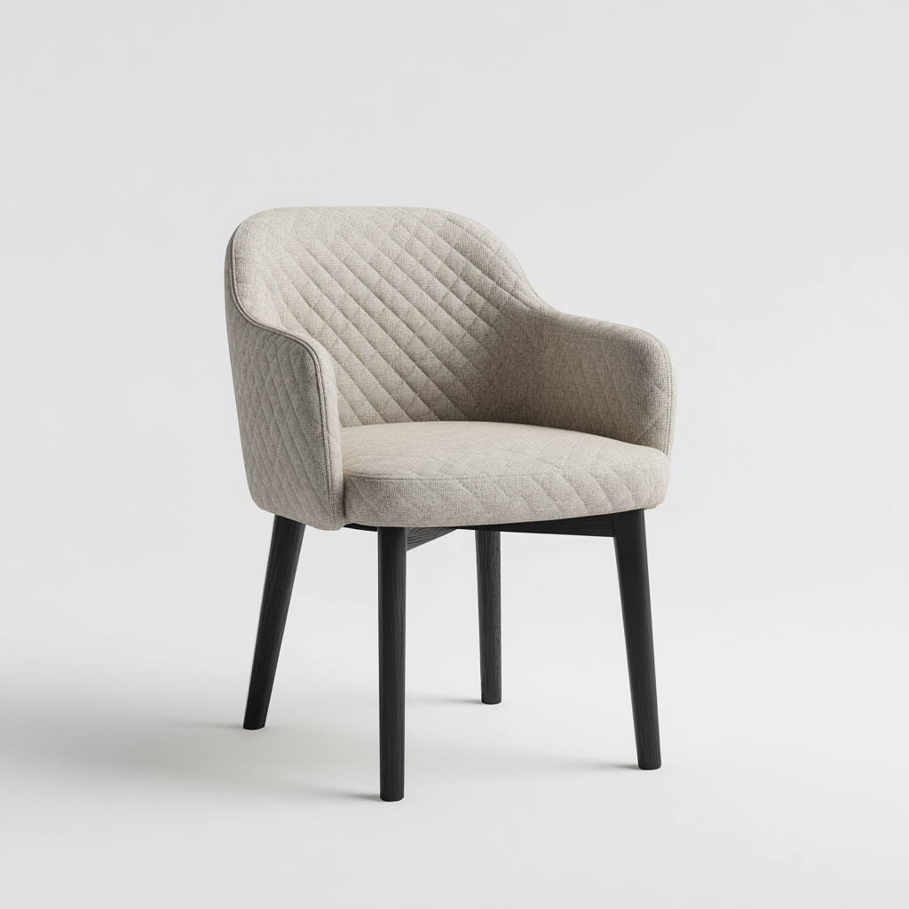 Silla de comedor tapizada con reposabrazos 50x55x85 cm - beige - diseño moderno acolchado apta para comedor-Monoiohome