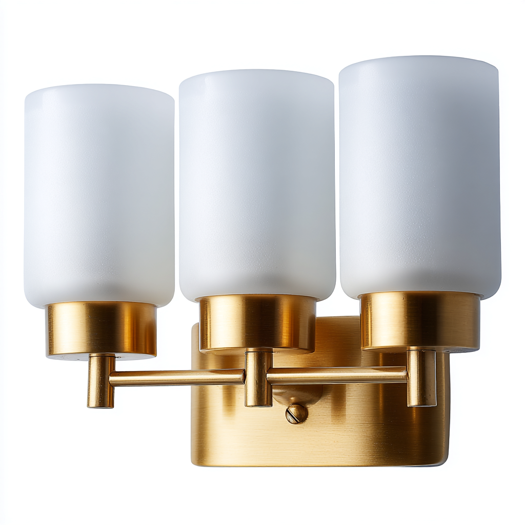 Aplique de pared metal y vidrio 36x12x24 cm - dorado - blanco - apto para baño - pasillo - estilo moderno-Monoiohome