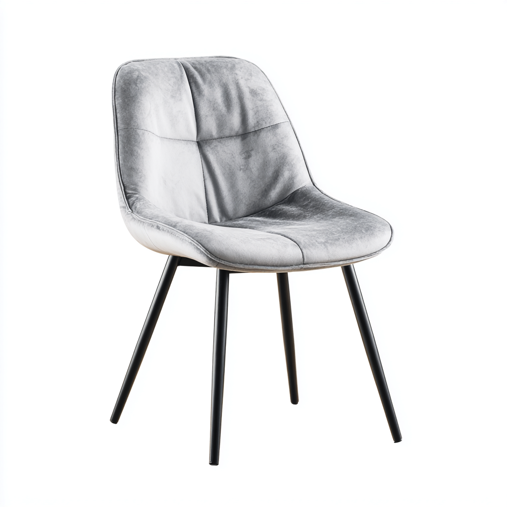 Silla de comedor tela 52x50x87 cm - gris - diseño moderno apta para comedor-Monoiohome