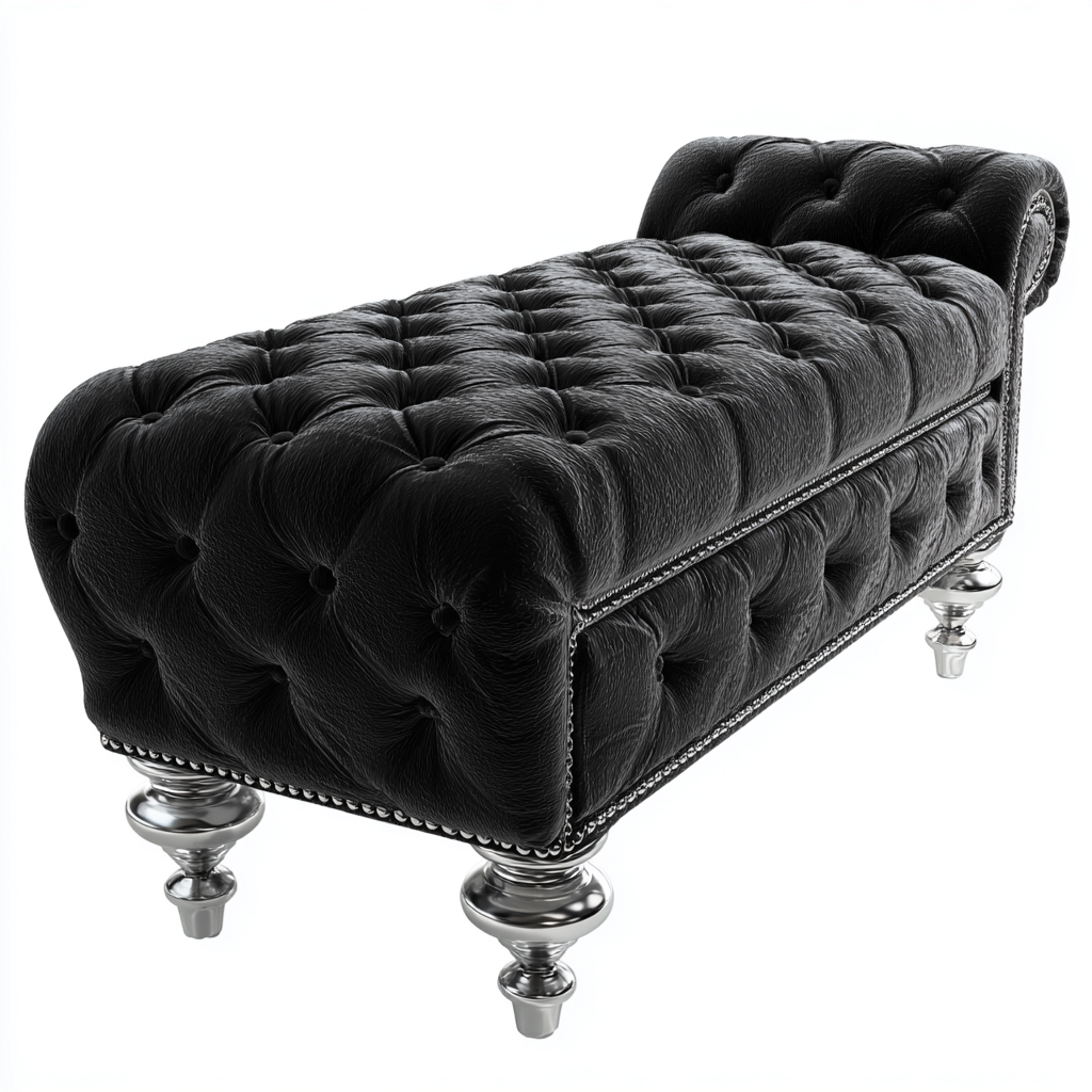 Banco de pie de cama tapizado cuero negro 120x45x55 cm - adecuado para dormitorio - estilo clásico-Monoiohome
