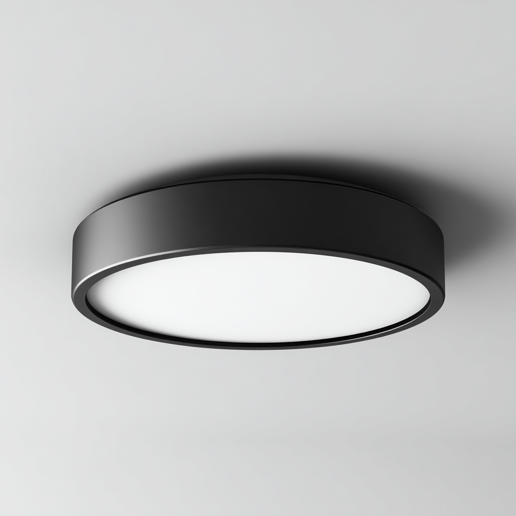 Lámpara de techo - metal y acrílico negro y blanco 40x40x8 cm - diseño minimalista para interiores-Monoiohome