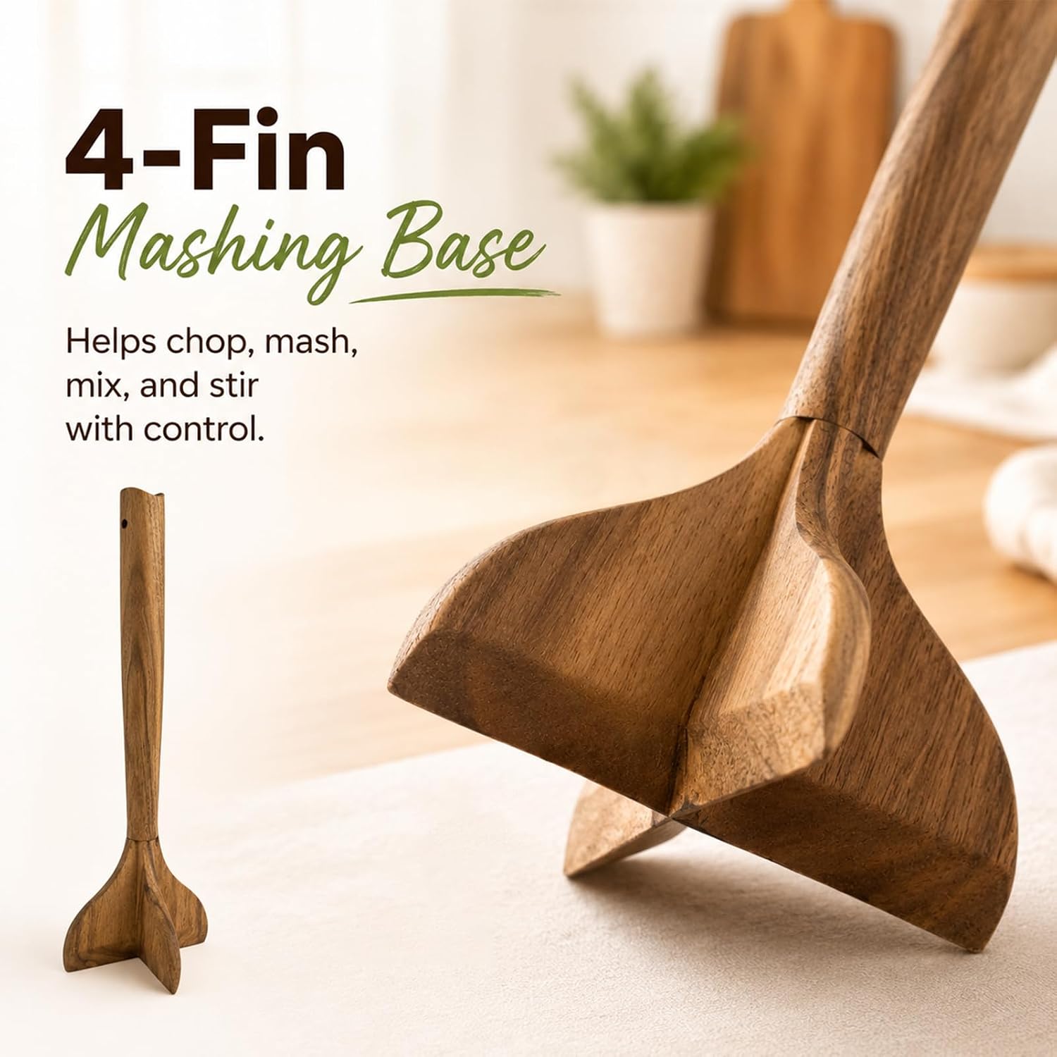Handmade Wooden Meat Masher 🌳