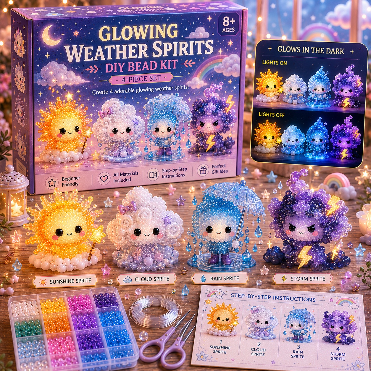 👻Glowing Fantasy Spirits DIY Bead Kit Series✨
