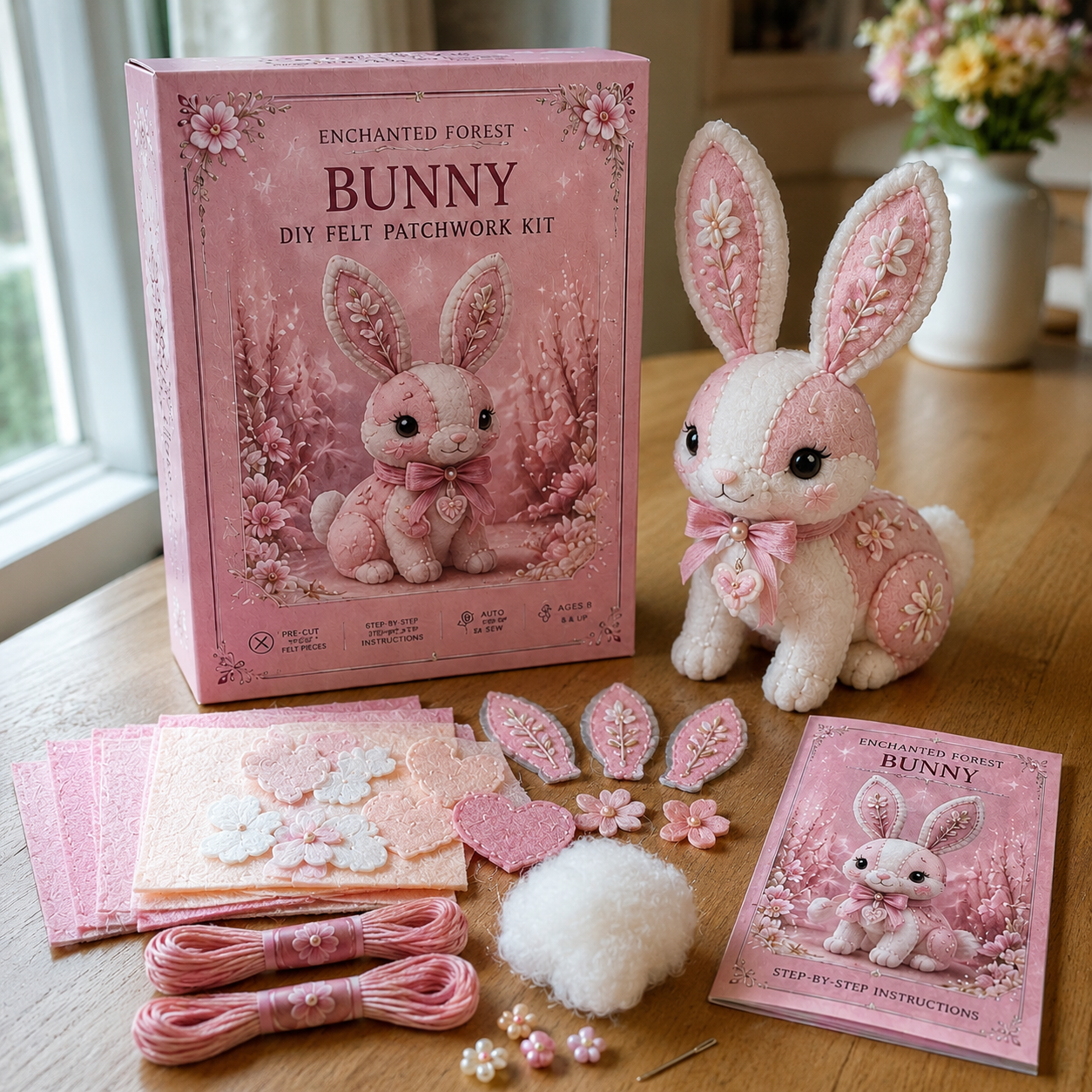 💗Pink Woodland Friends DIY Felt Sewing Kit – Make Your Own Cute Animal