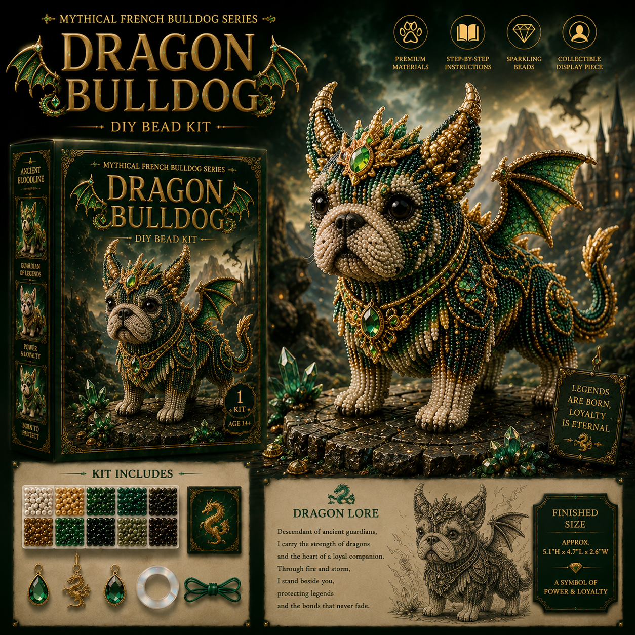 🐾 Mythical French Bulldog DIY Bead Kit Collection