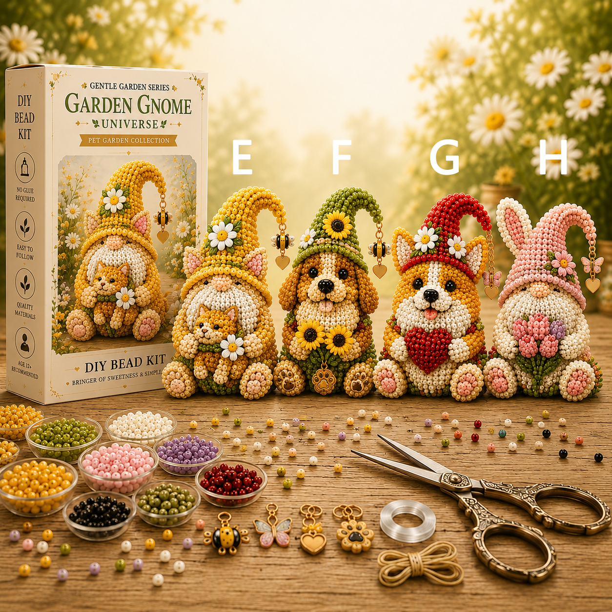 Garden Gnome DIY Bead Kit – Handmade Beaded Gnome Craft Kit