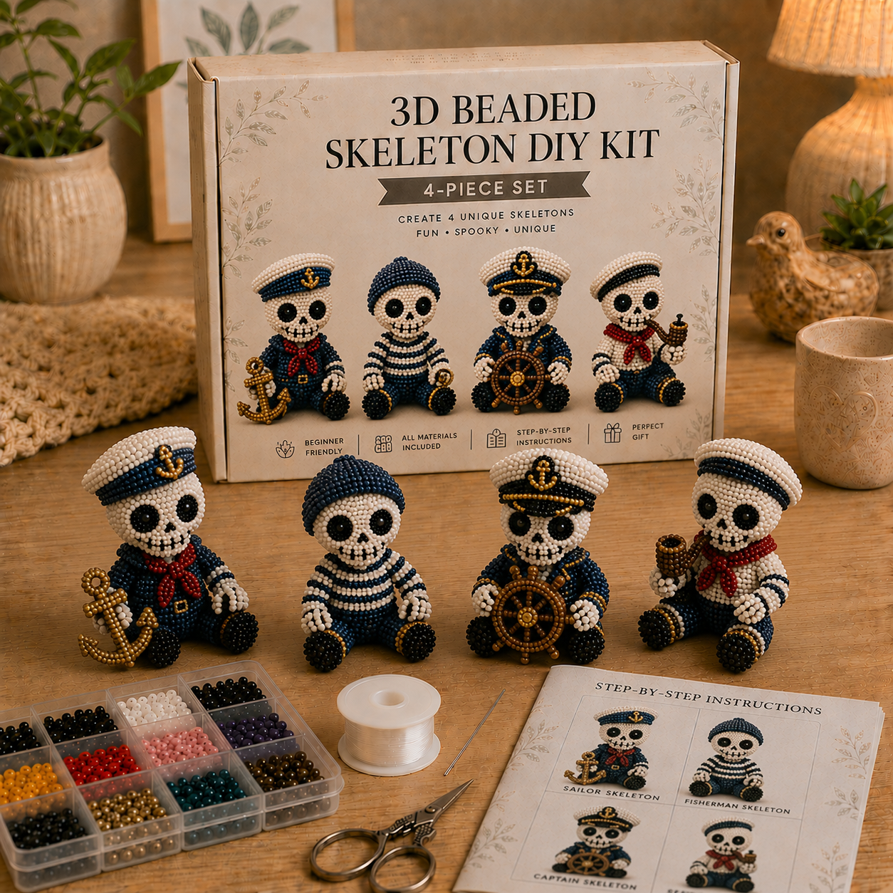 💀 3D Beaded Skeleton DIY Kit