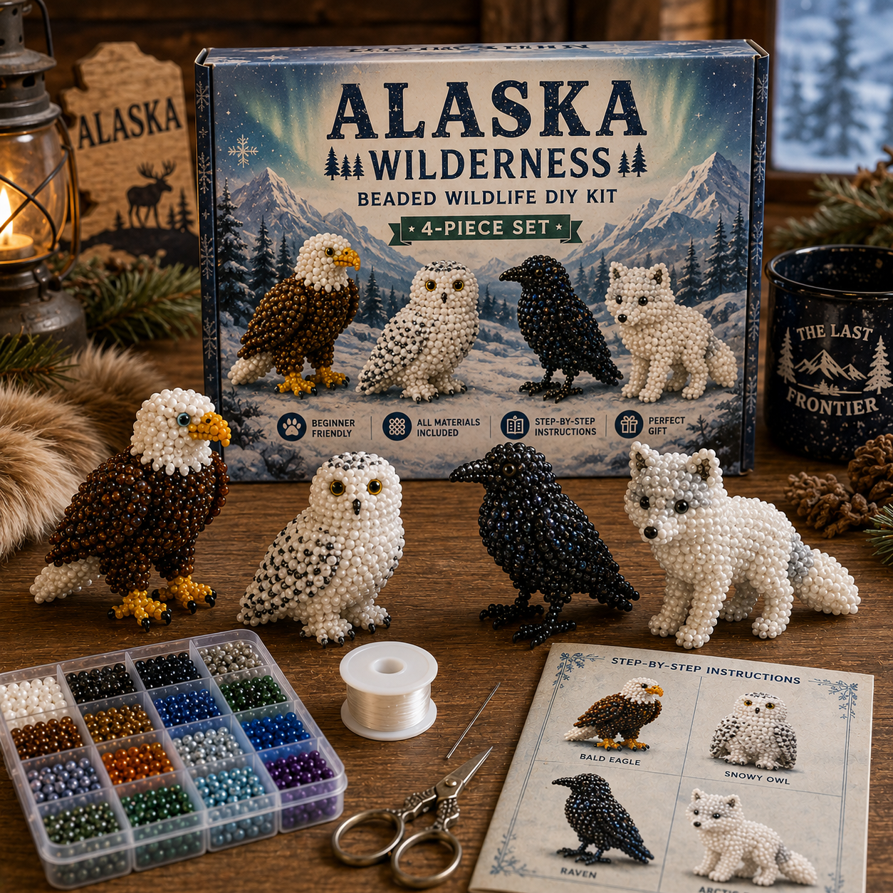 State Wildlife Beaded DIY Kit – 4-Piece Handmade Animal Craft Set Collection