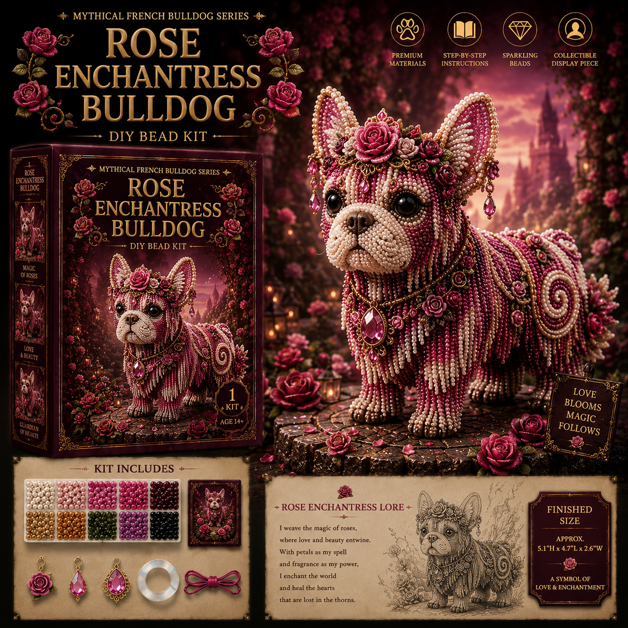 🐾 Mythical French Bulldog DIY Bead Kit Collection