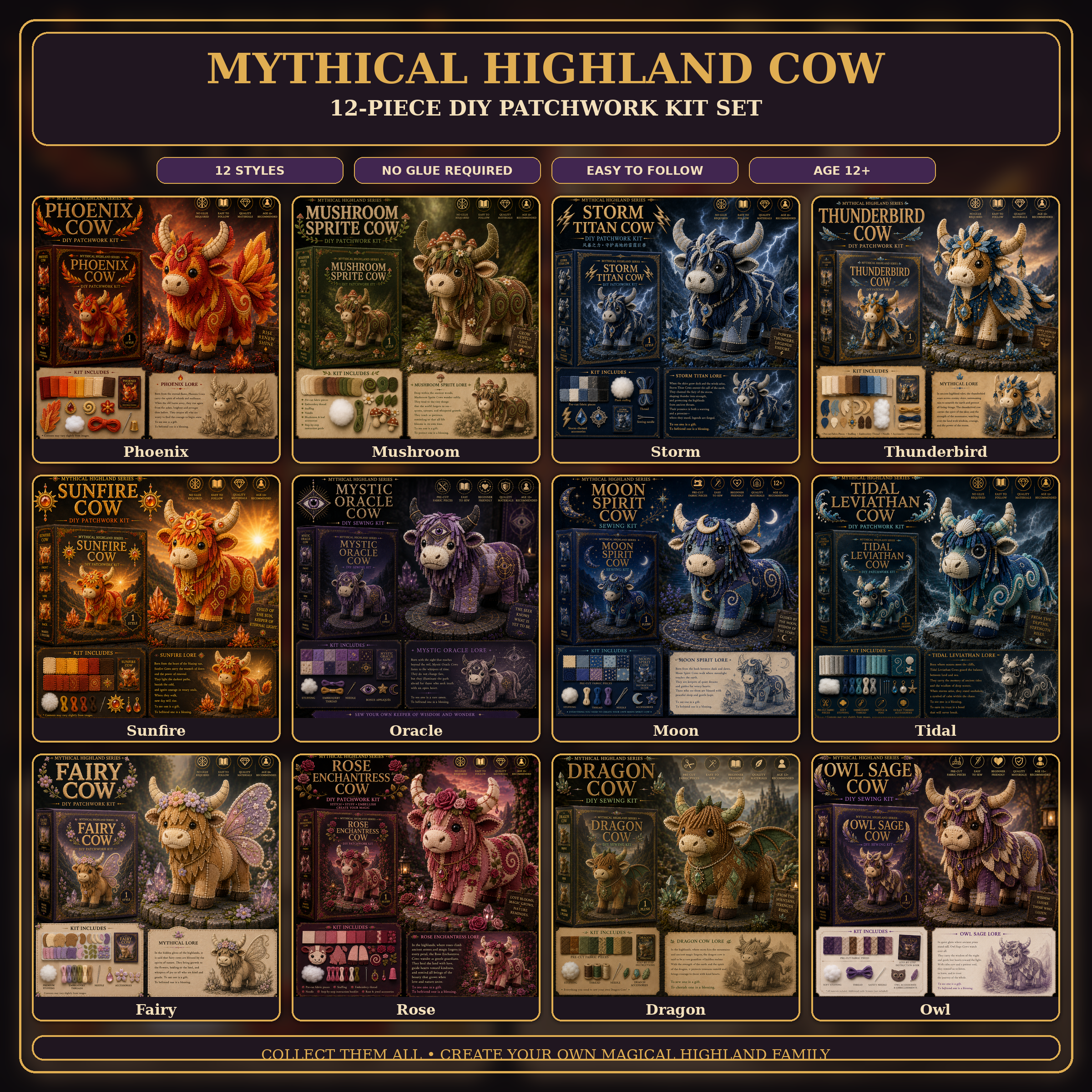 Mythical Highland Cow DIY Sewing Kit 🐮✨🔥New product launch🌙🔥