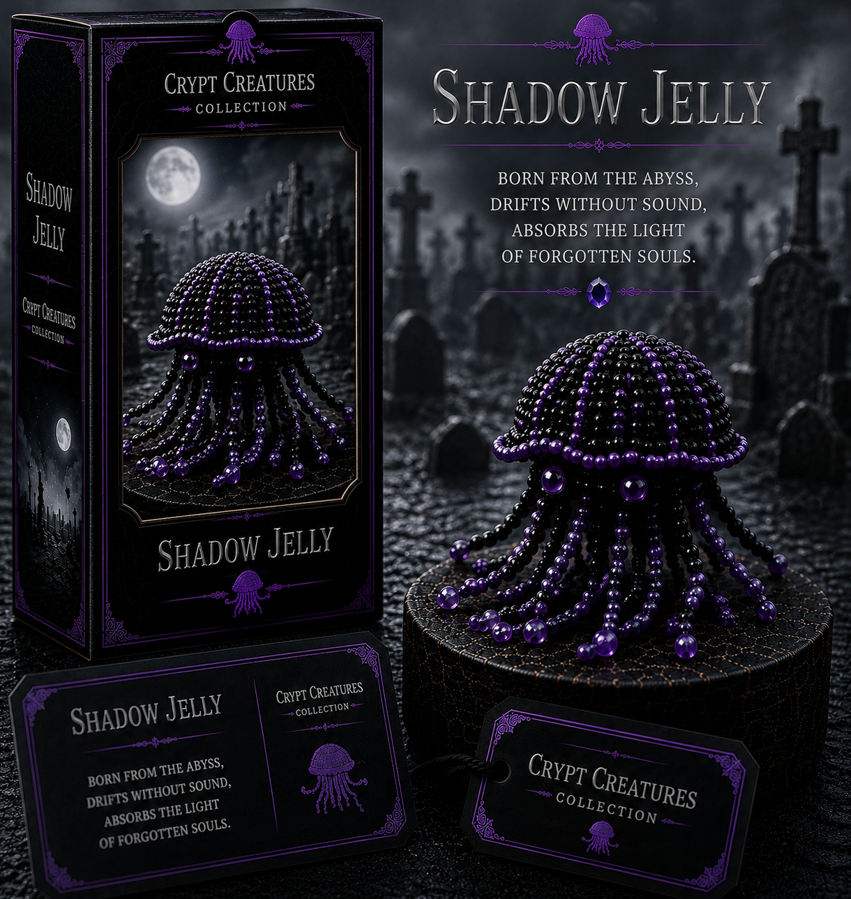 🔥LAST DAY：BUY 3 GET 1 FREE 🐈‍⬛ Create Your Own Crypt Creatures – 12 Dark Fantasy Collectibles!