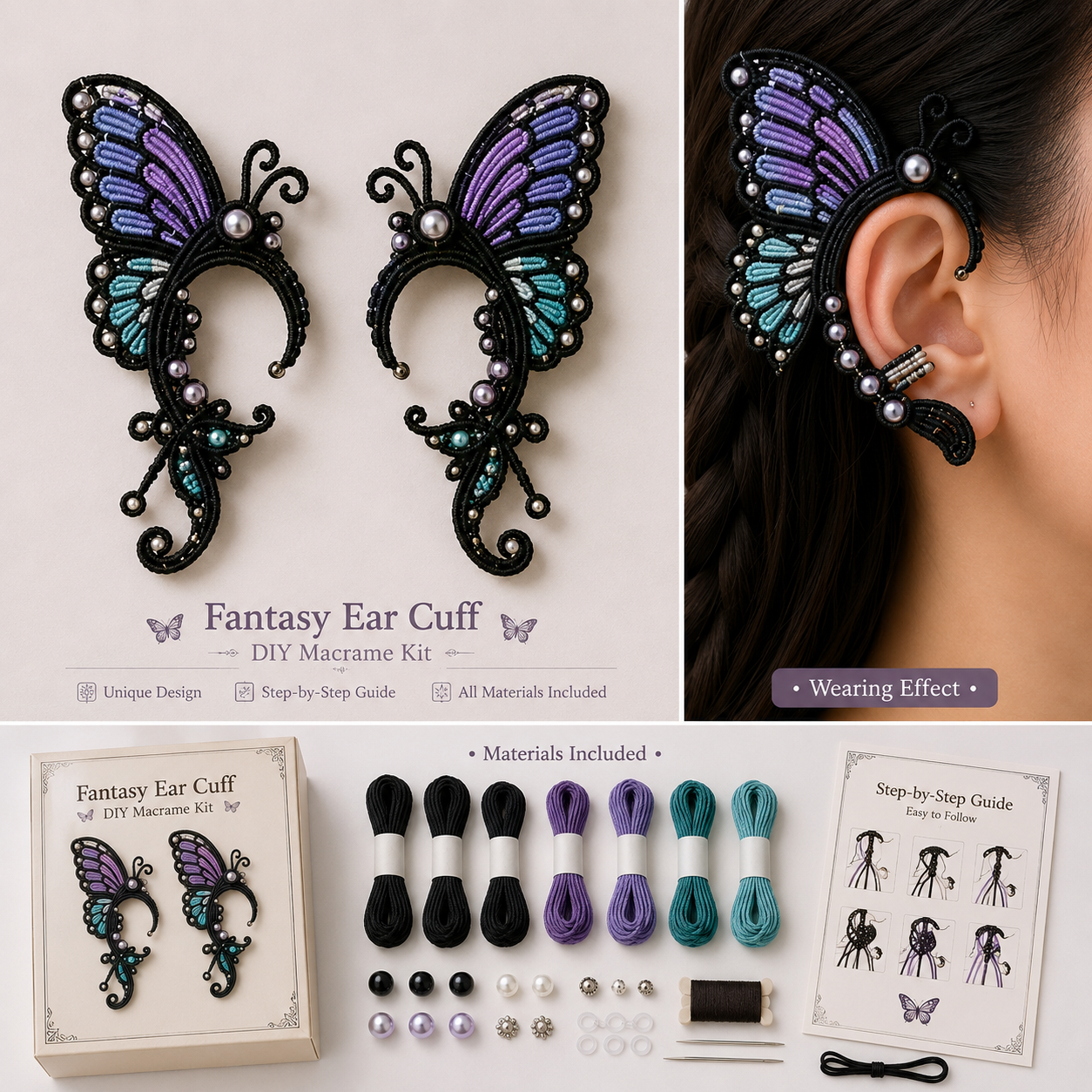 DIY Fantasy Ear Cuff Kit | Dragon, Butterfly and Fairy Designs