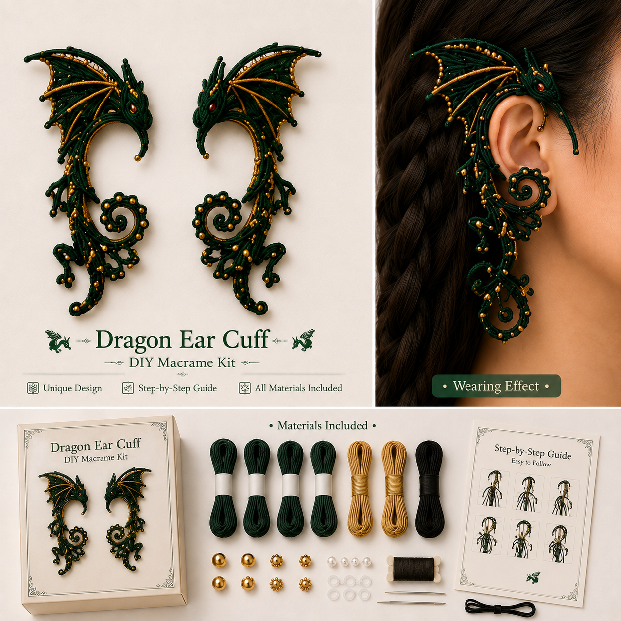 DIY Fantasy Ear Cuff Kit | Dragon, Butterfly and Fairy Designs