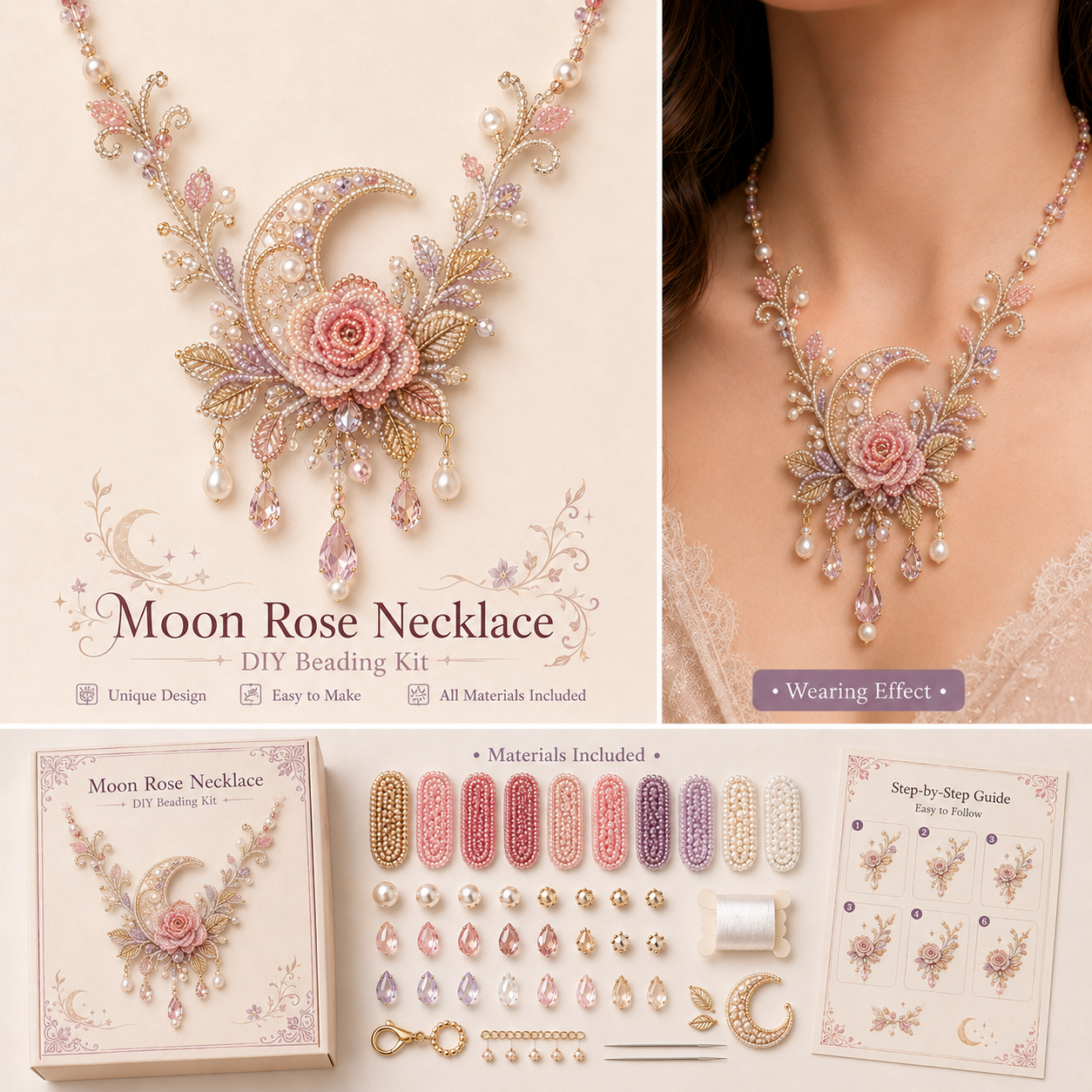 🎁 Wearable Art DIY Beaded Necklace Kit – 12 Statement Designs