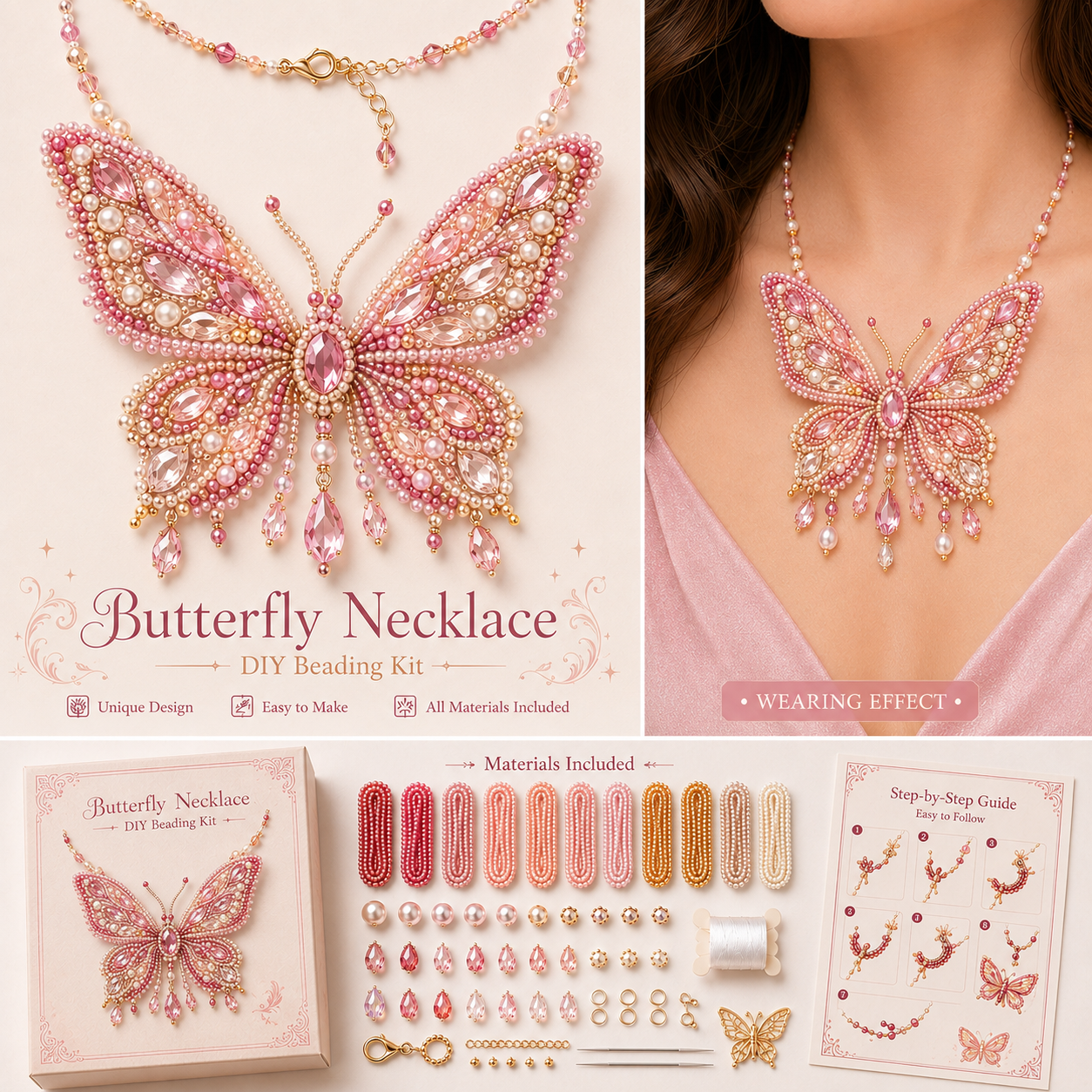 🎁 Wearable Art DIY Beaded Necklace Kit – 12 Statement Designs