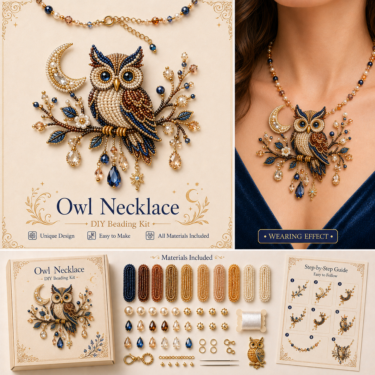 🎁 Wearable Art DIY Beaded Necklace Kit – 12 Statement Designs