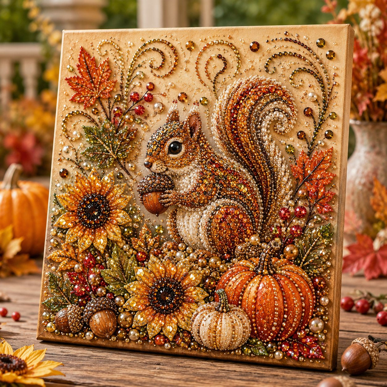 Autumn Pearl Painting Kit – Relaxing DIY Craft to Create Sparkling Fall Artwork
