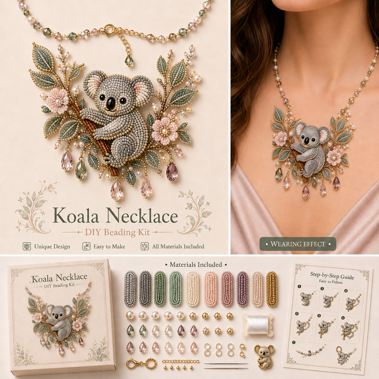 🎁 Wearable Art DIY Beaded Necklace Kit – 12 Statement Designs