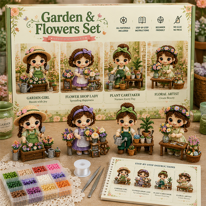 🧵 Hobby Collection – 4-Piece DIY Beaded Craft Kit 🎨