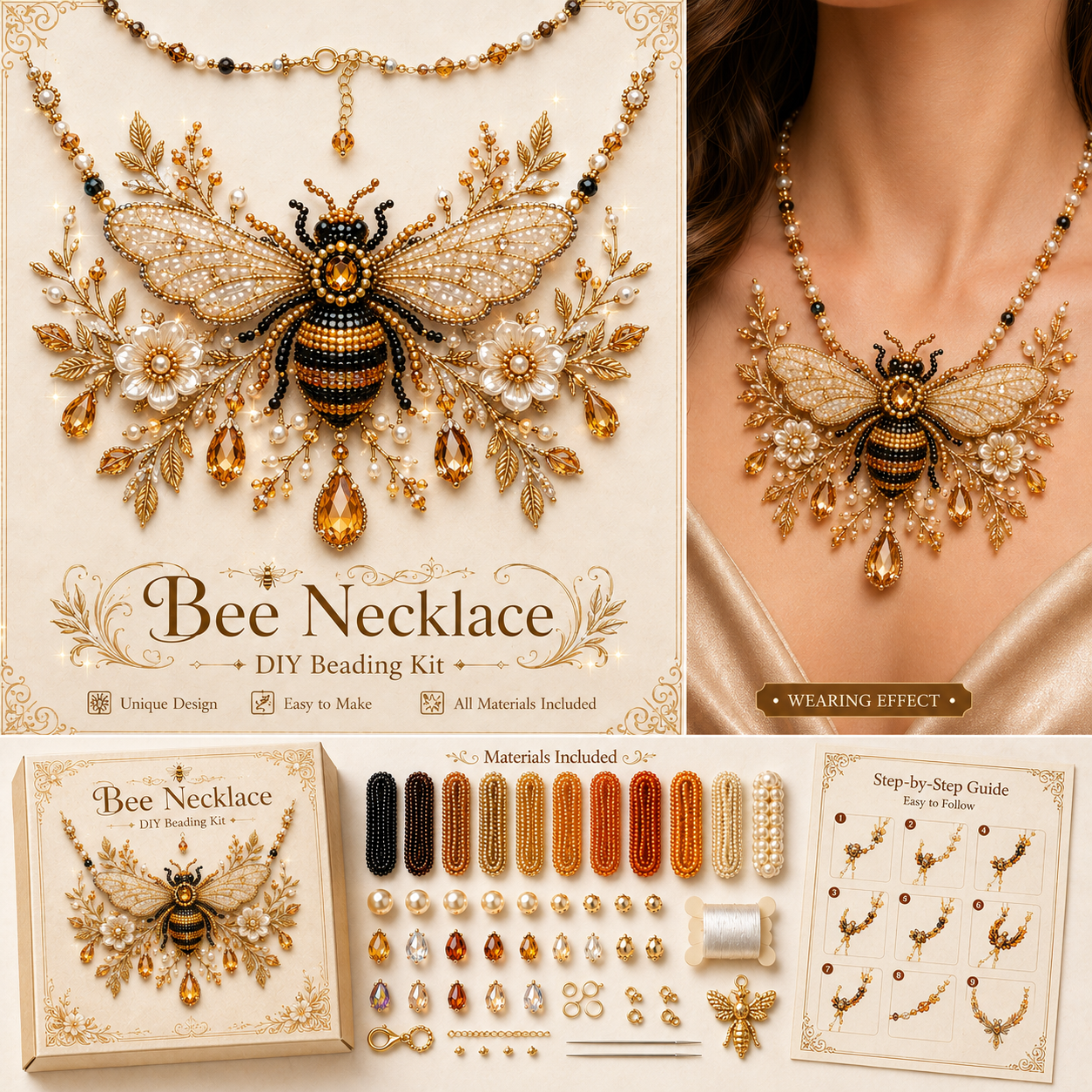🎁 Wearable Art DIY Beaded Necklace Kit – 12 Statement Designs