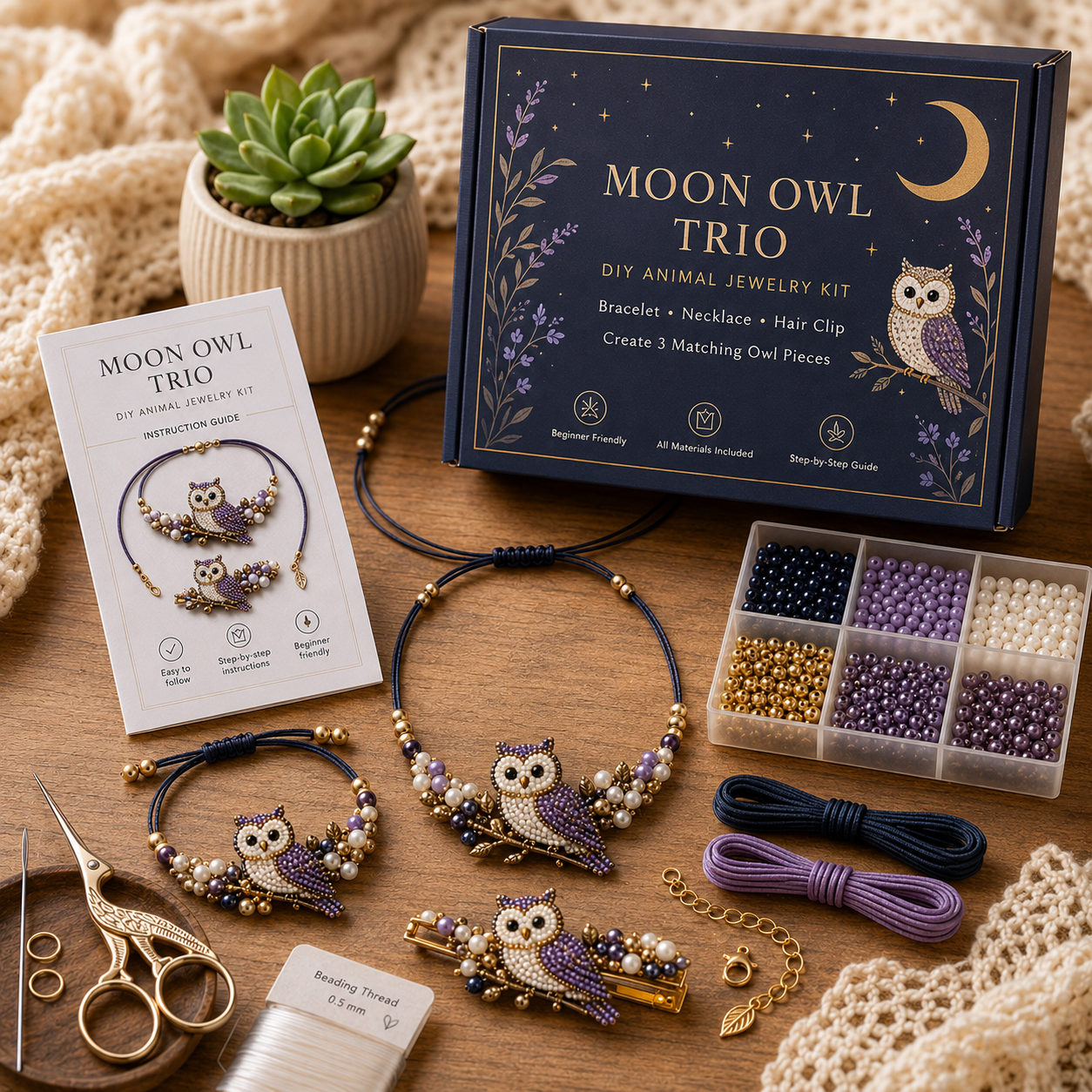 DIY Animal Beaded Jewelry Trio Kit 🧵