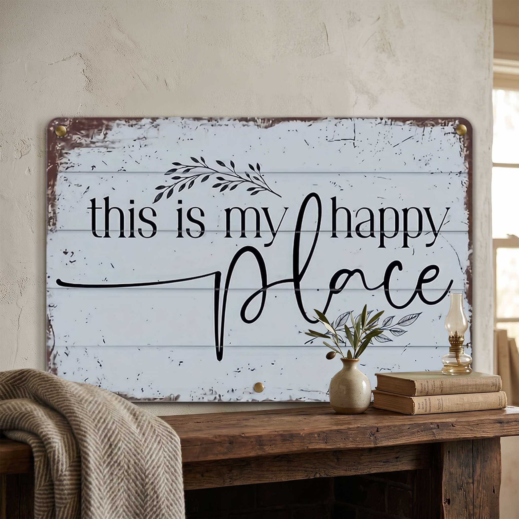 “This is my happy place ”Rectangle Home Decor Sign