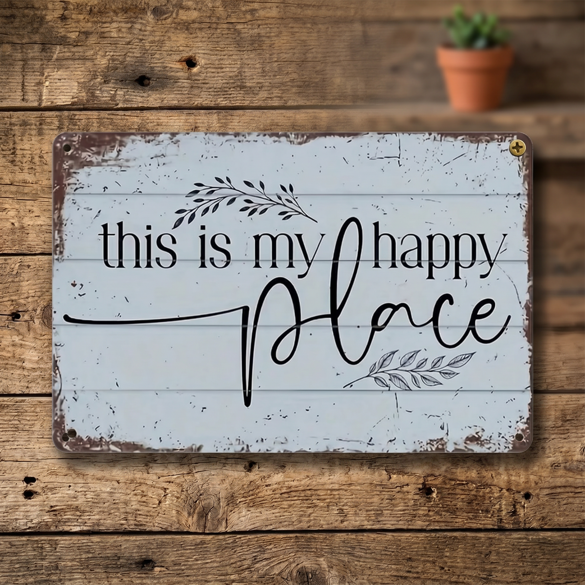 “This is my happy place ”Rectangle Home Decor Sign