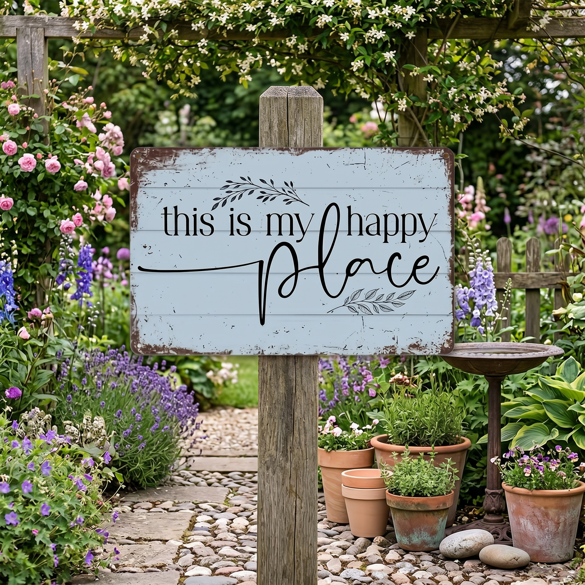 “This is my happy place ”Rectangle Home Decor Sign