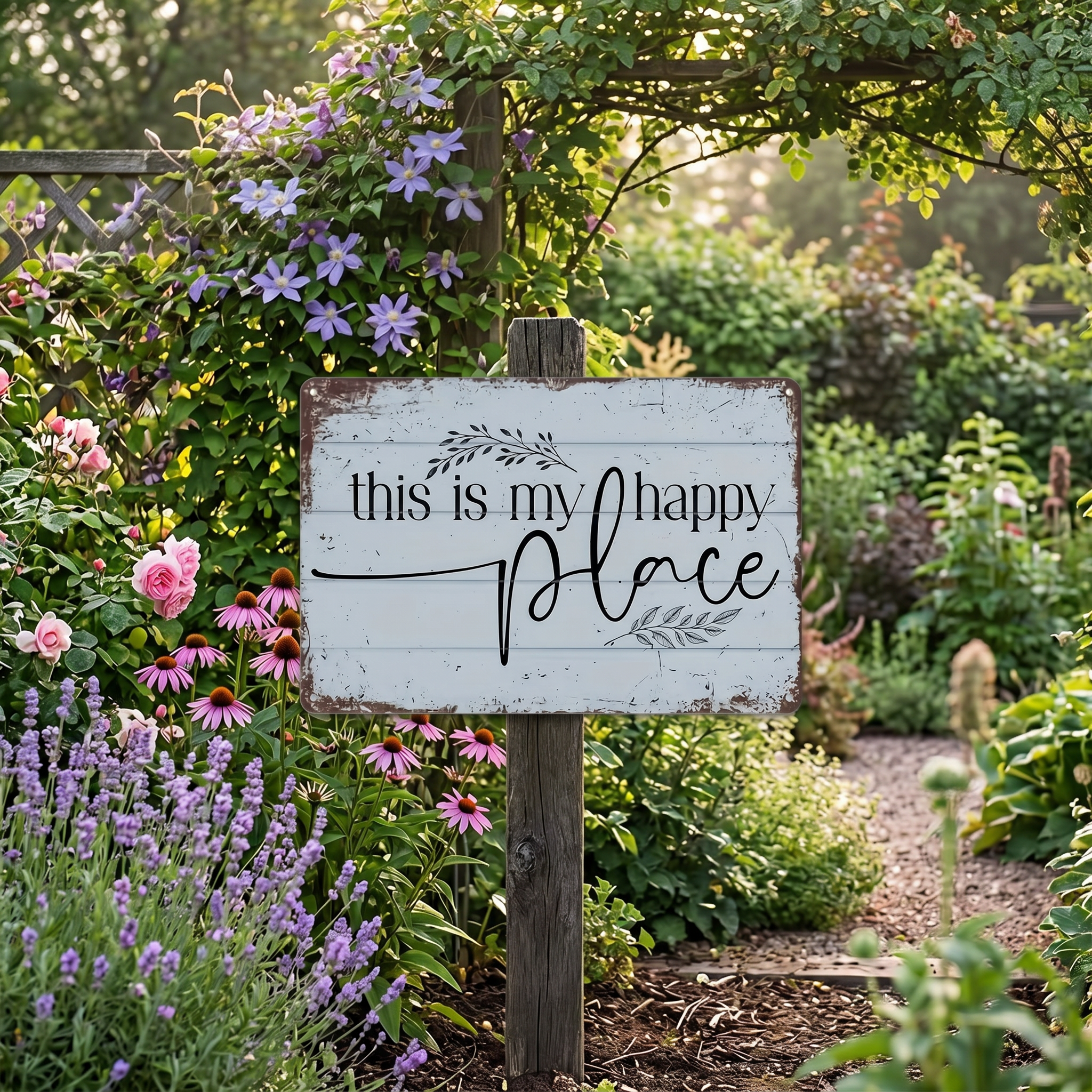 “This is my happy place ”Rectangle Home Decor Sign