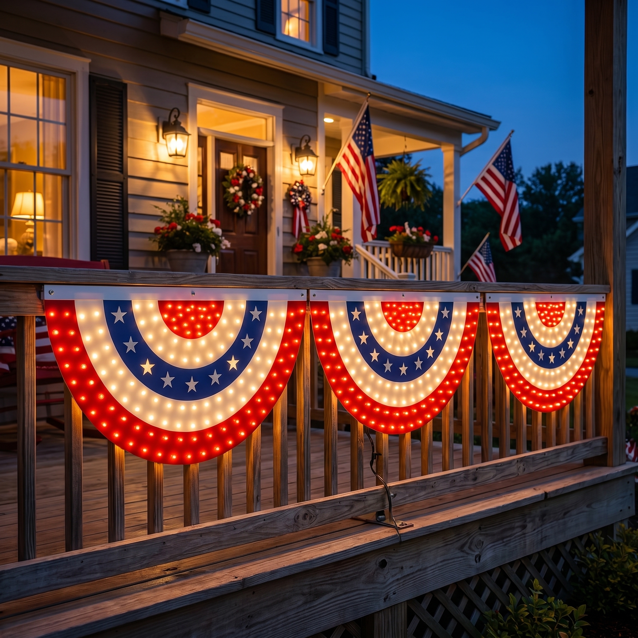 3 x 6 Ft LED Patriotic Bunting Banner for America’s 250th-EASESTER