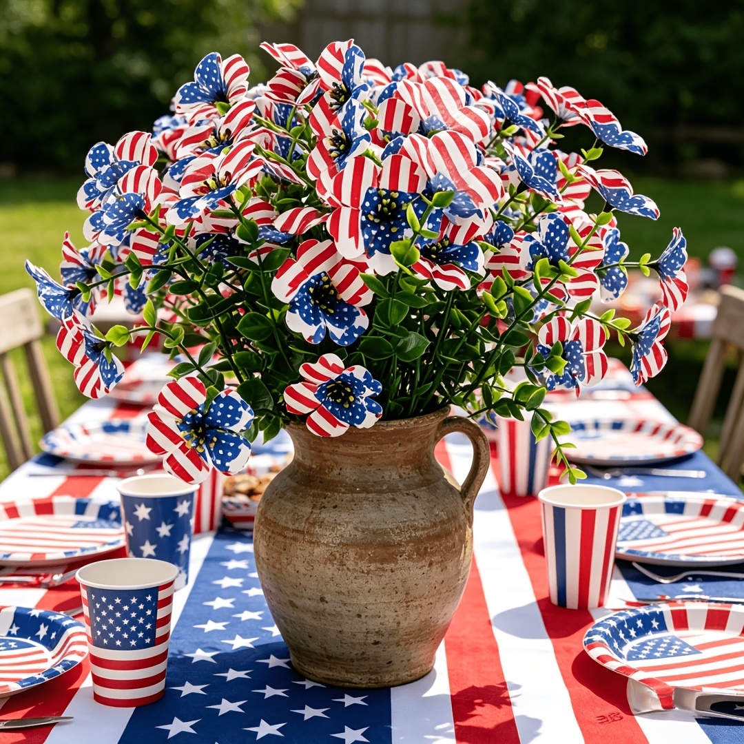 4th of July Hot Sale 60% Off Patriotic Red White Blue Artificial Flowers