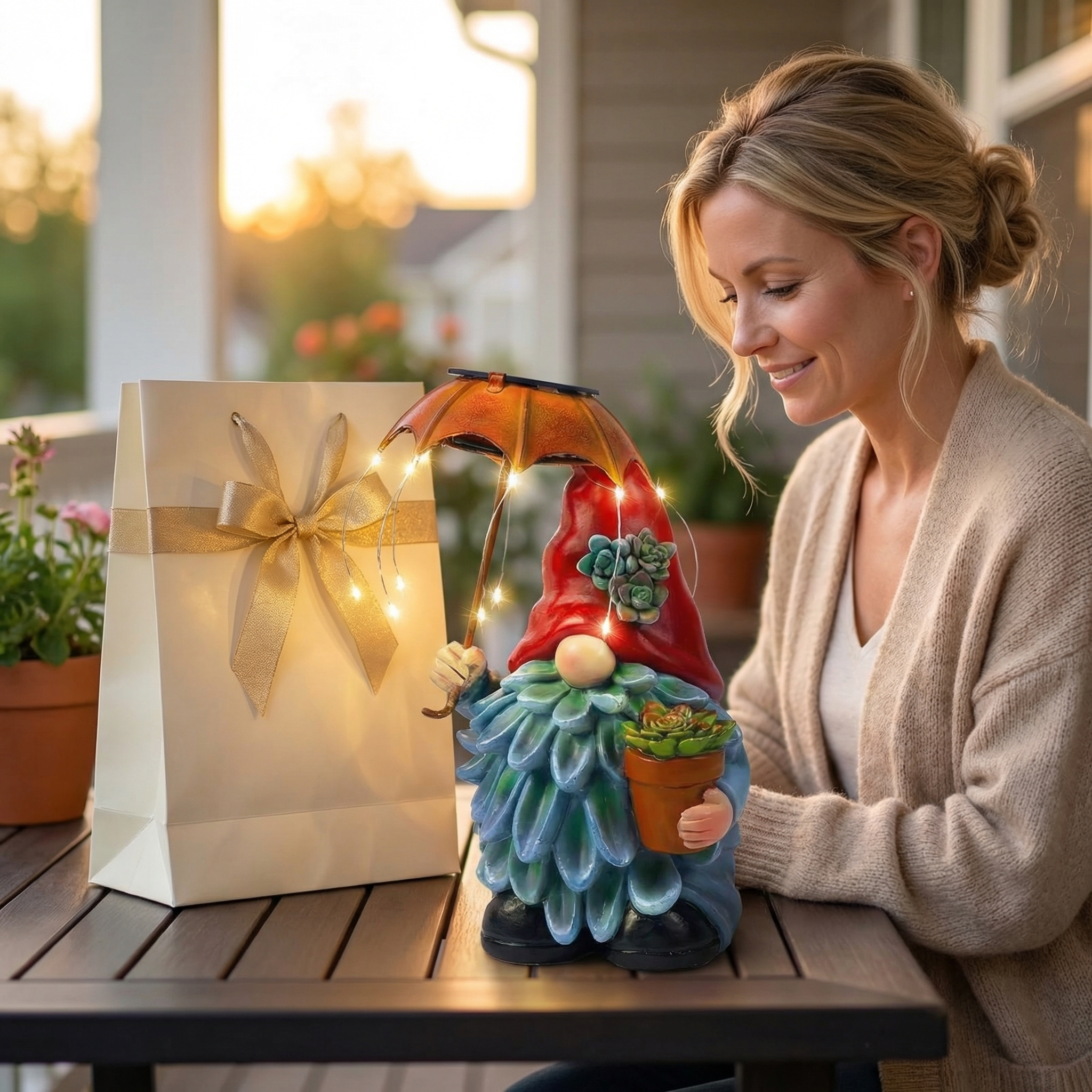 Charming Elf Statue Solar Light