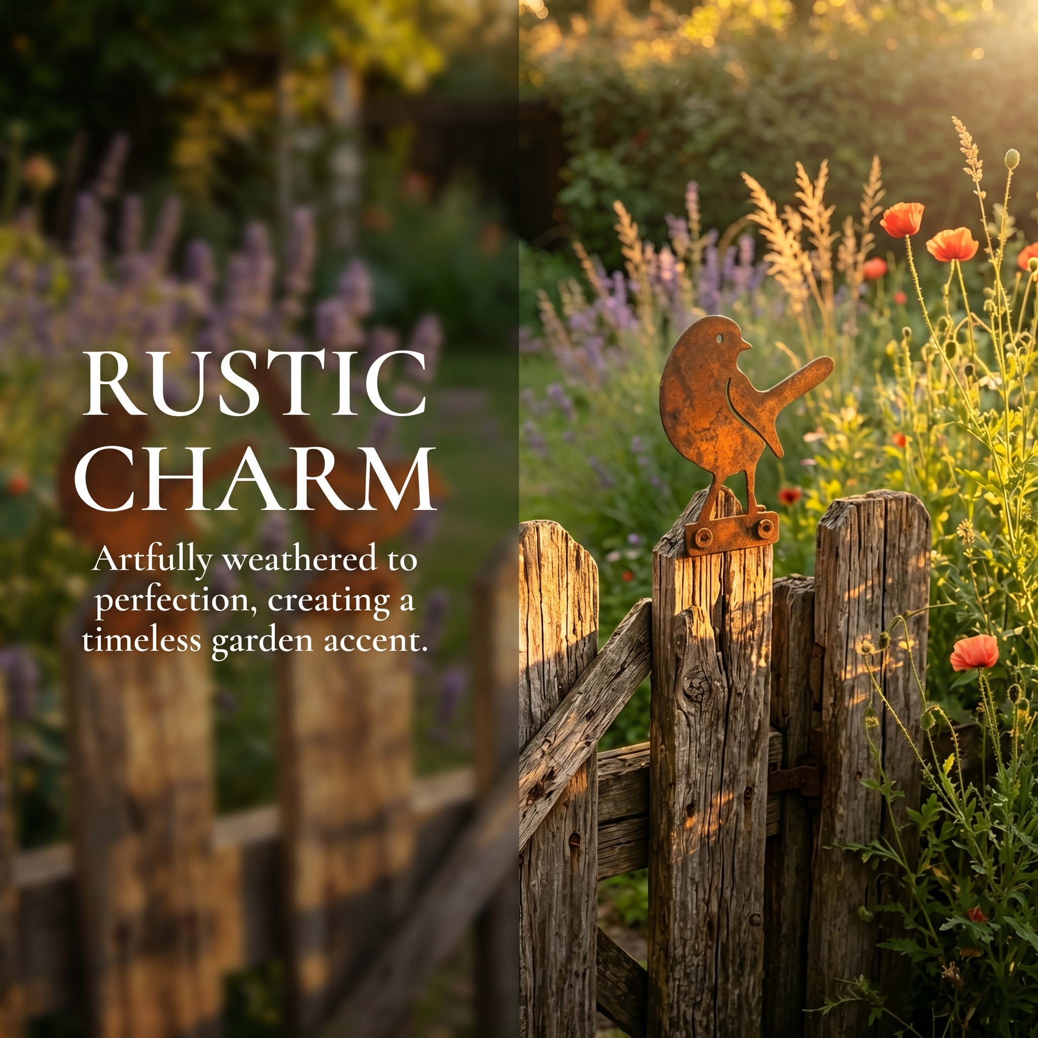 5-Piece Lifelike Rusty Metal Bird Silhouettes Garden Art-EASESTER