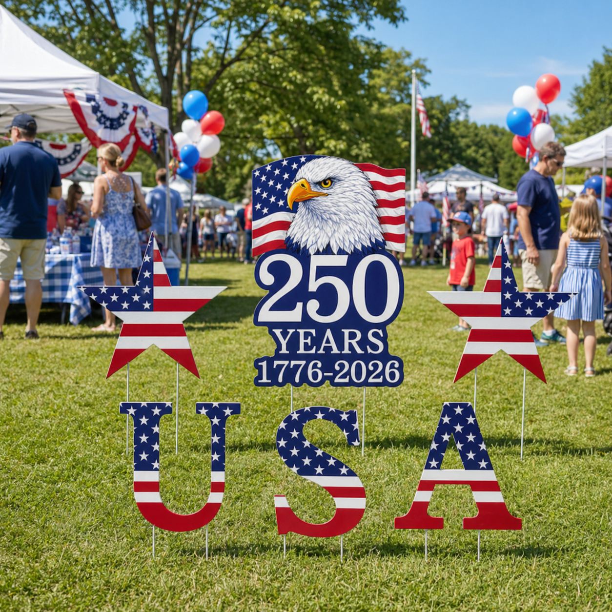 America 250th Anniversary Eagle Yard Sign Set