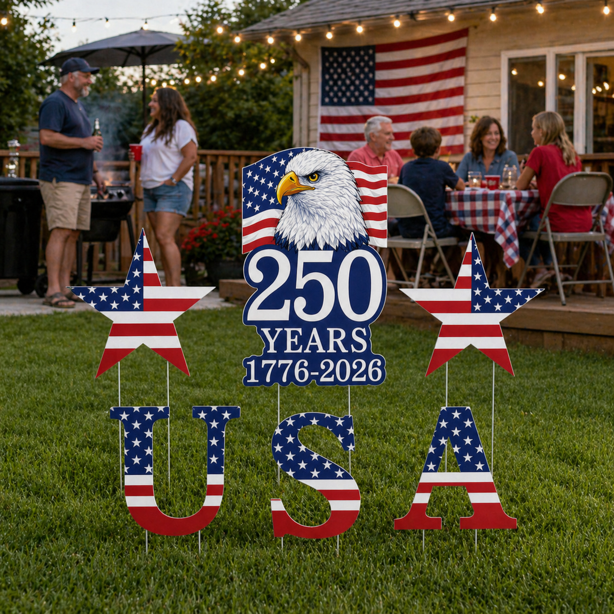 America 250th Anniversary Eagle Yard Sign Set
