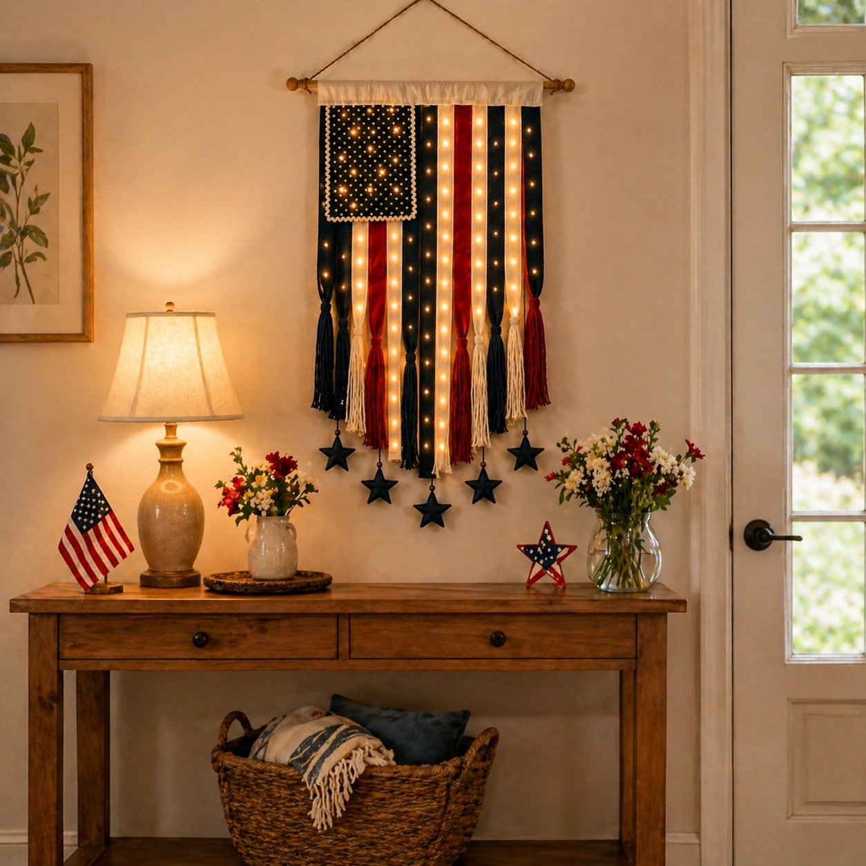 27" × 50" Lighted Star & Stripe Patriotic Porch Banner - Free Shipping NOW！-EASESTER
