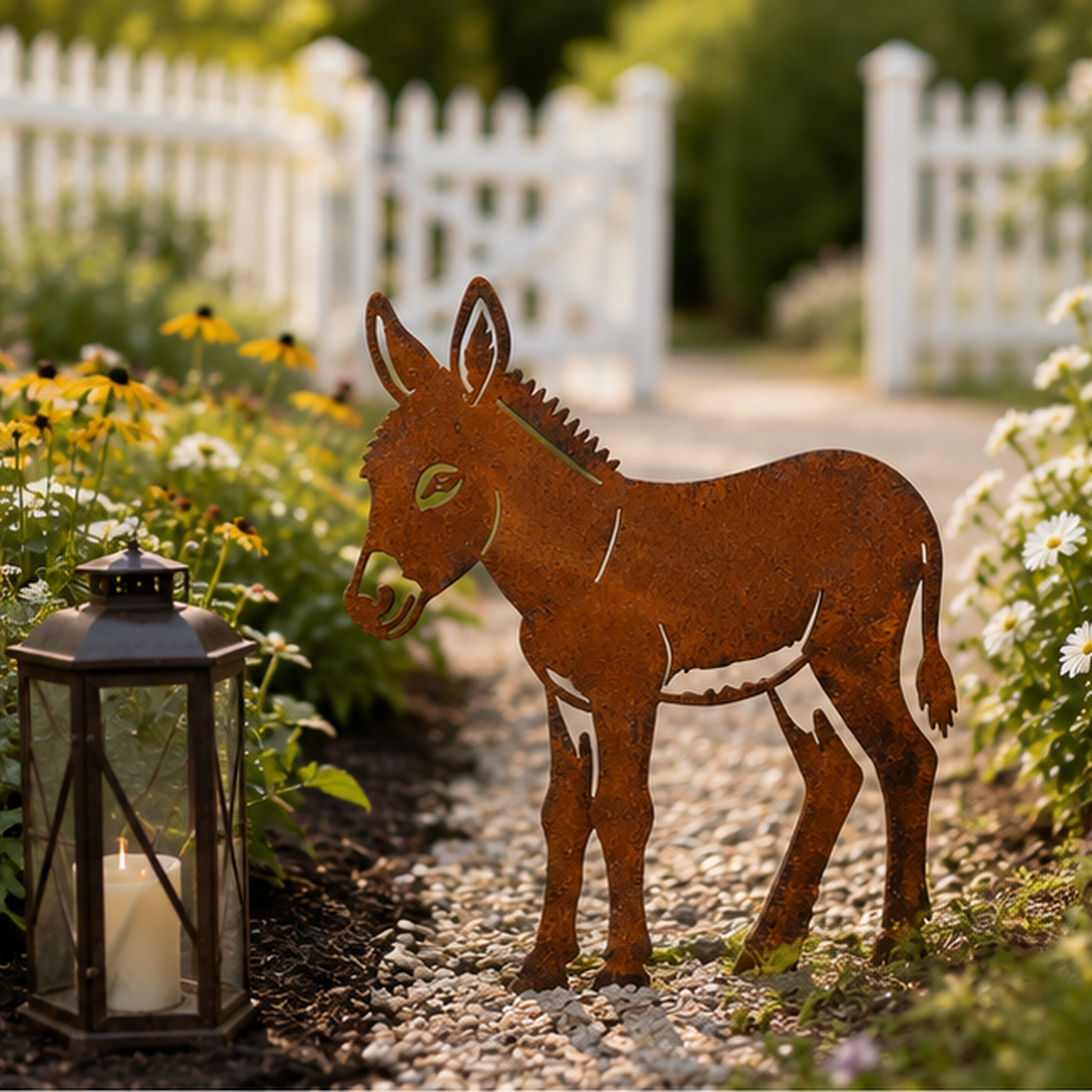 Rusty Donkey Metal Garden Stake-EASESTER