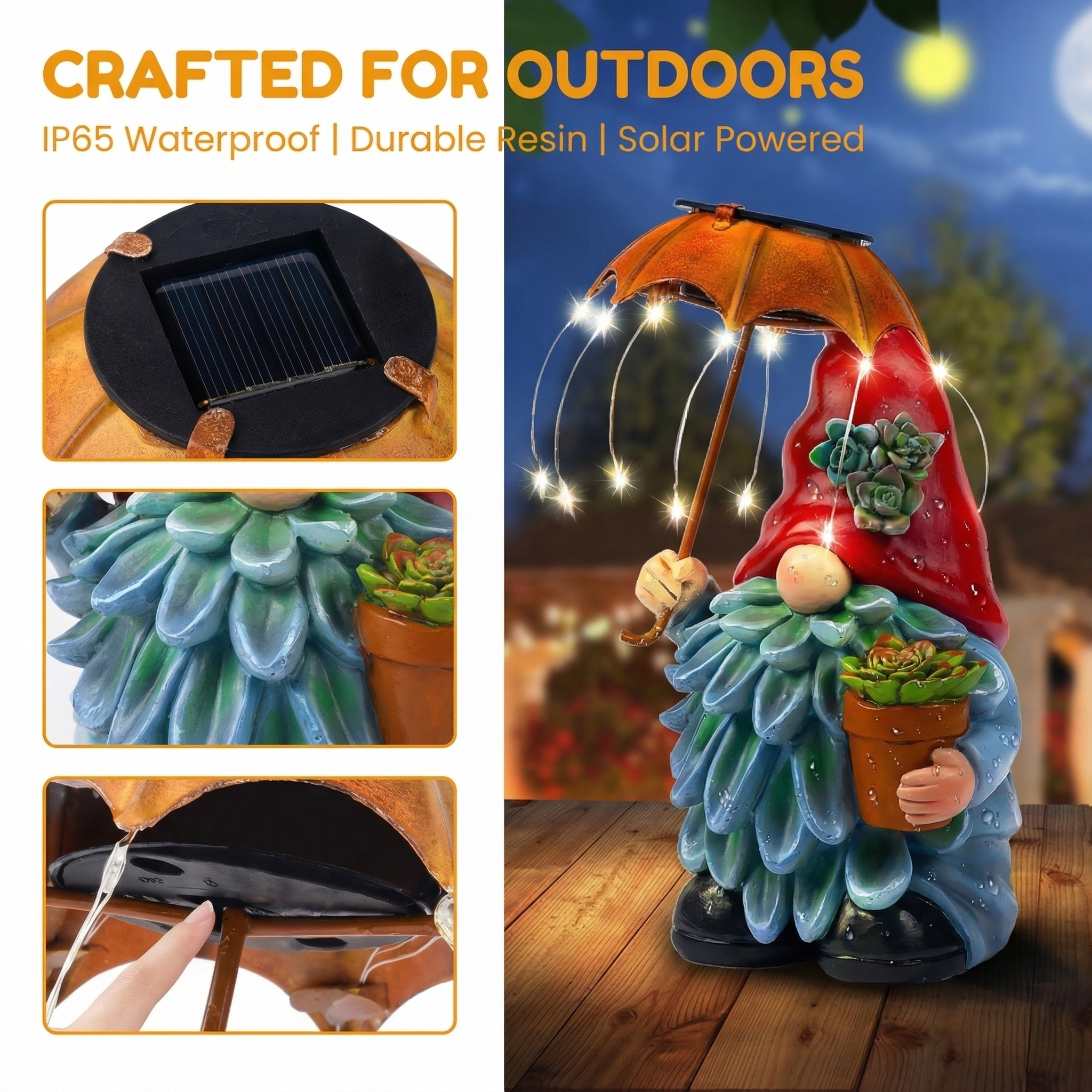 Charming Elf Statue Solar Light