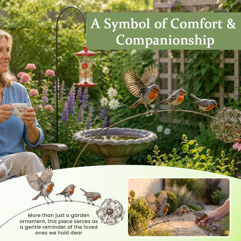 Robin Memorial Garden Stake – Loved Ones Are Near Garden Decor
