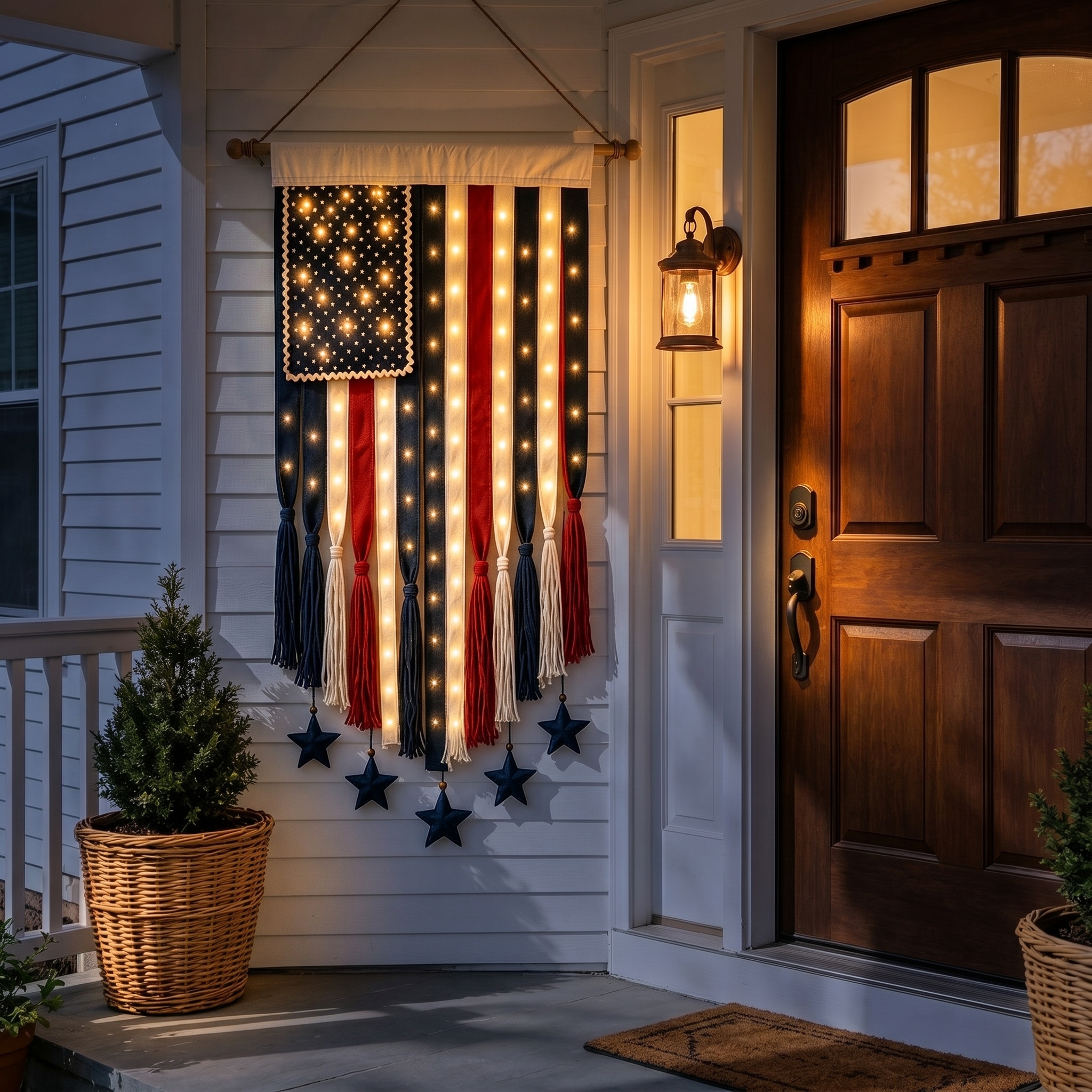 27" × 50" Lighted Star & Stripe Patriotic Porch Banner - Free Shipping NOW！-EASESTER