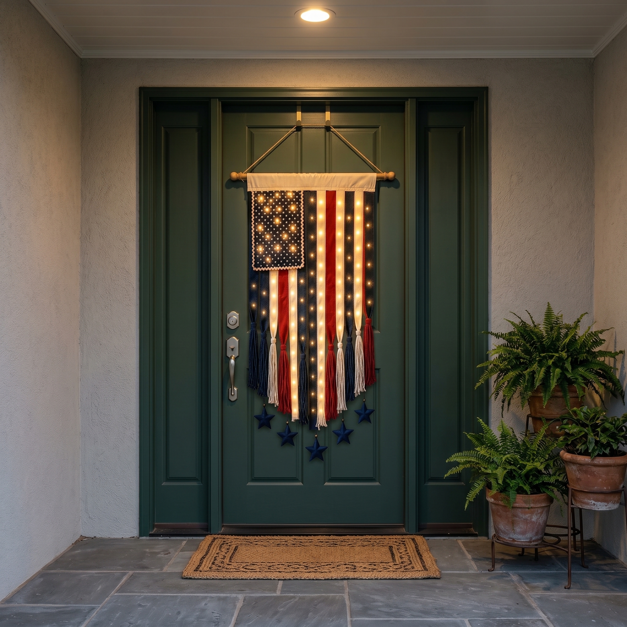 27" × 50" Lighted Star & Stripe Patriotic Porch Banner - Free Shipping NOW！-EASESTER