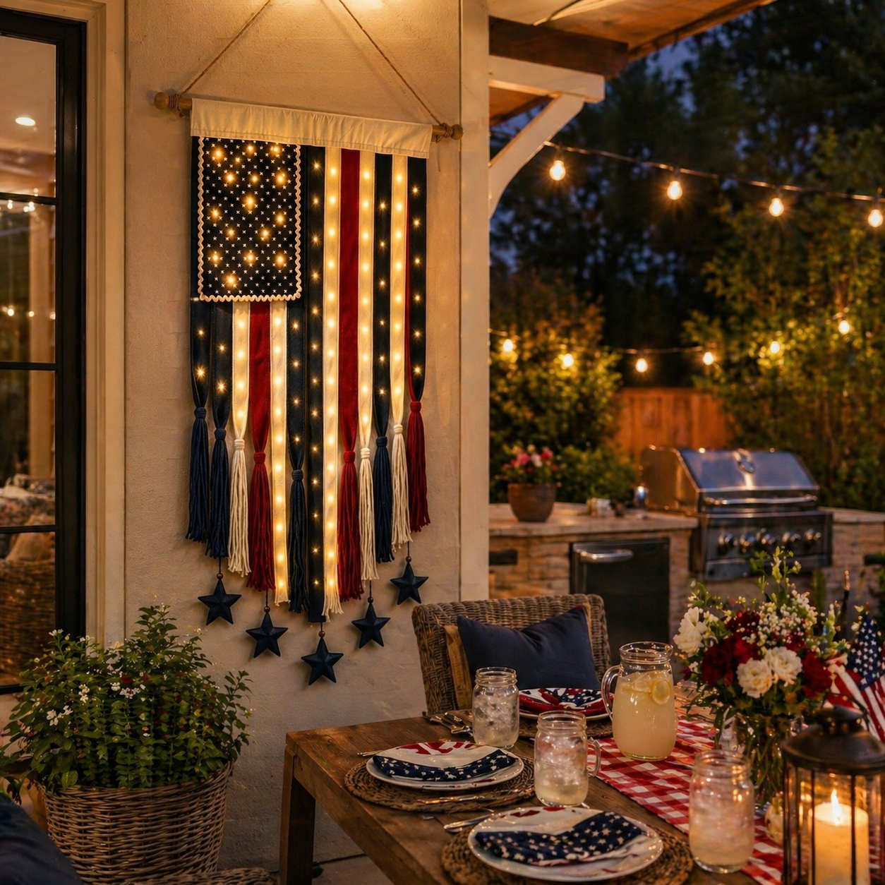 27" × 50" Lighted Star & Stripe Patriotic Porch Banner - Free Shipping NOW！-EASESTER