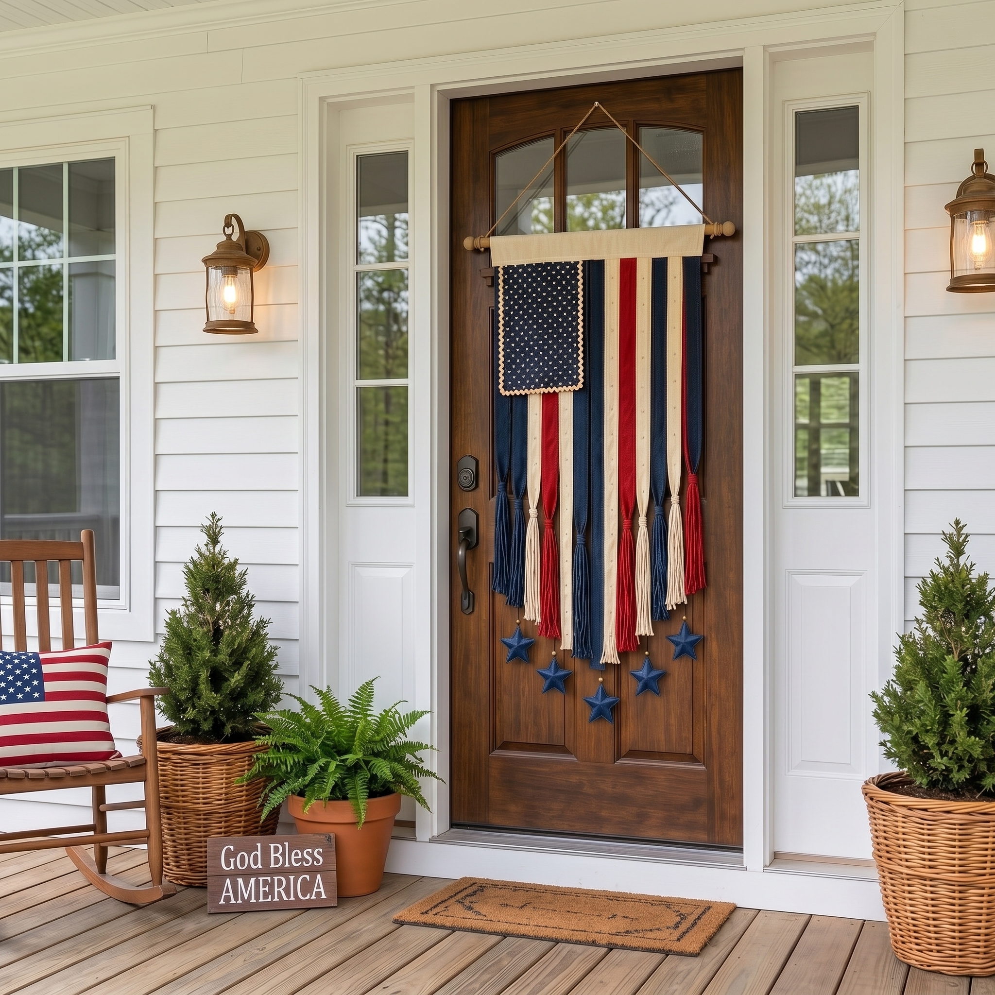 27" × 50" Lighted Star & Stripe Patriotic Porch Banner - Free Shipping NOW！-EASESTER