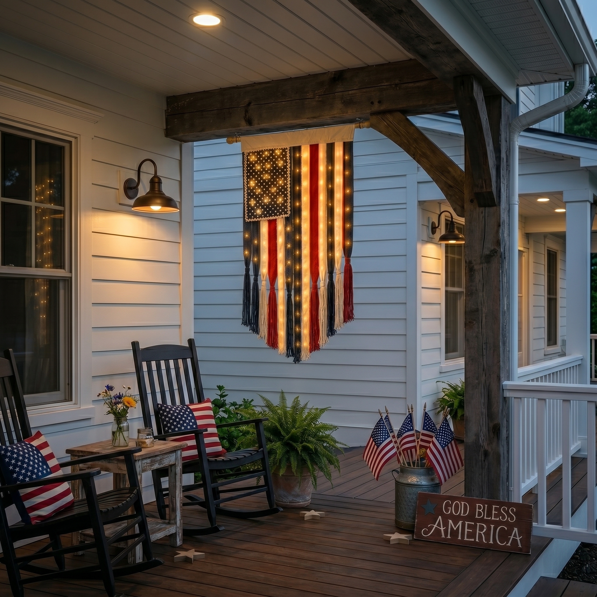 27" × 50" Lighted Star & Stripe Patriotic Porch Banner - Free Shipping NOW！-EASESTER