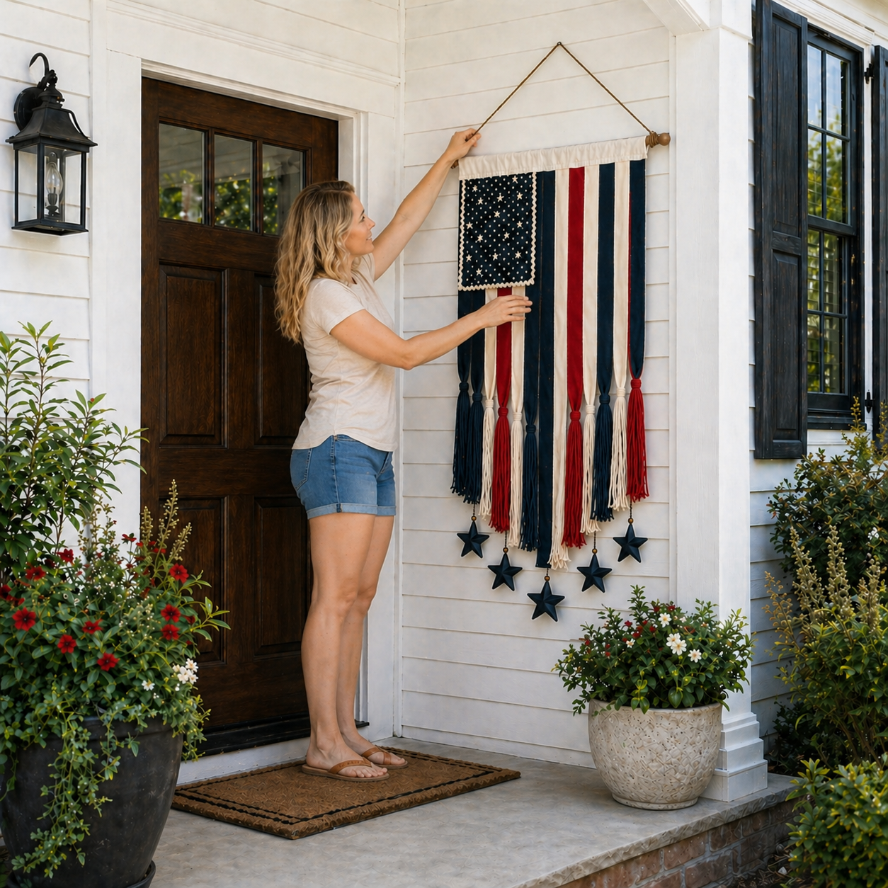27" × 50" Lighted Star & Stripe Patriotic Porch Banner - Free Shipping NOW！-EASESTER