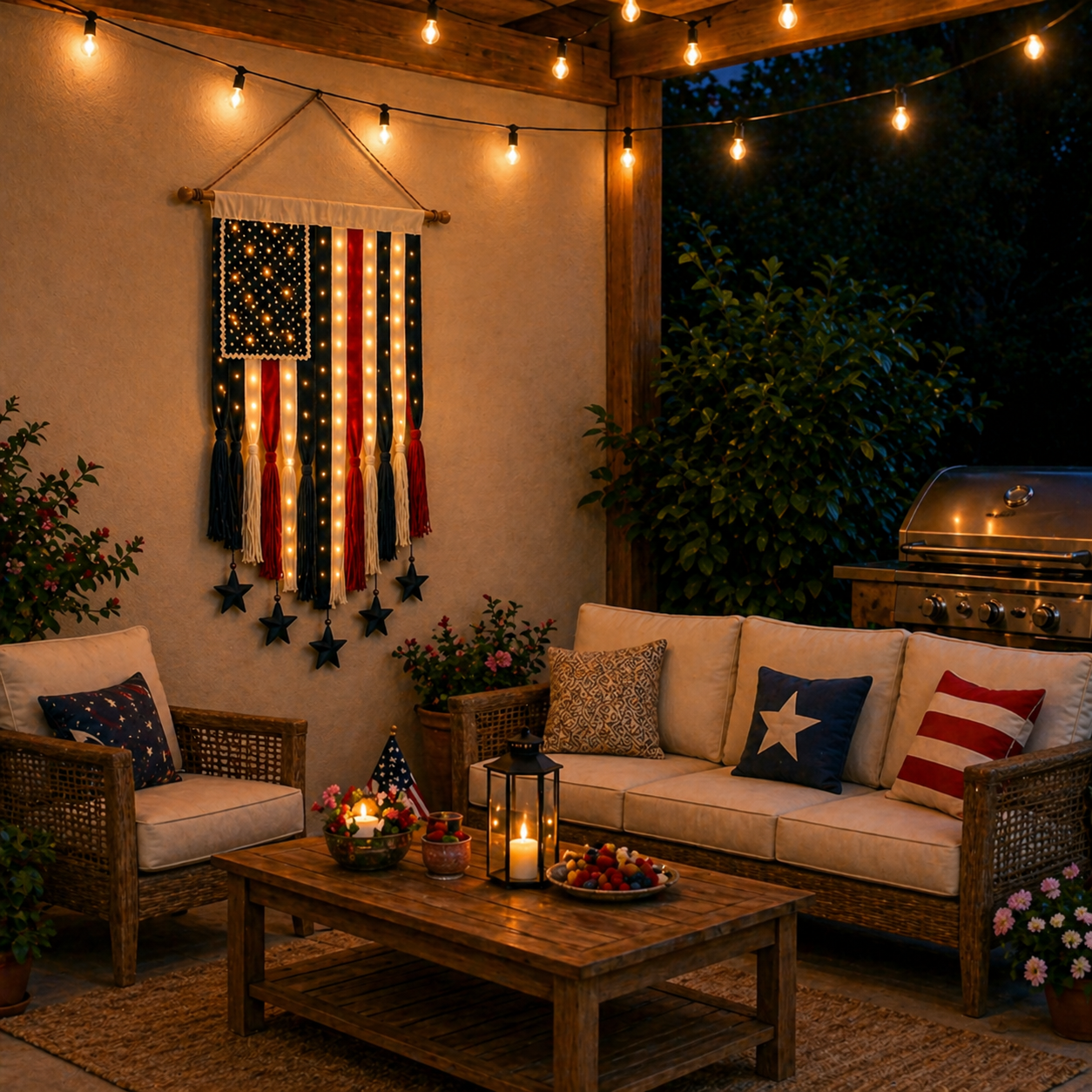 27" × 50" Lighted Star & Stripe Patriotic Porch Banner - Free Shipping NOW！-EASESTER